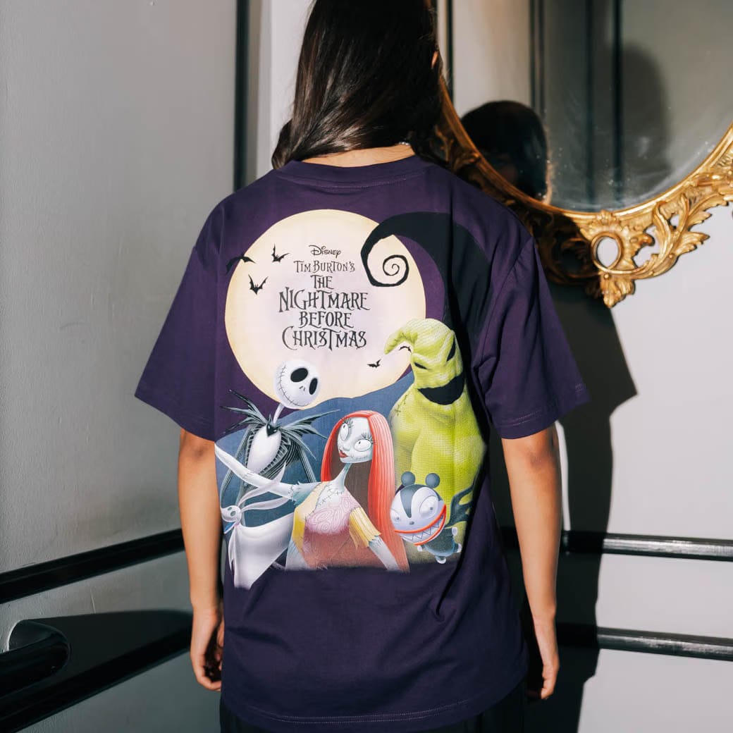 NIGHTMARE BEFORE XMAS X SP The Nightmare Before Christmas By Shoe Palace Characters Mens Short Sleeve Shirt (Purple/White)
