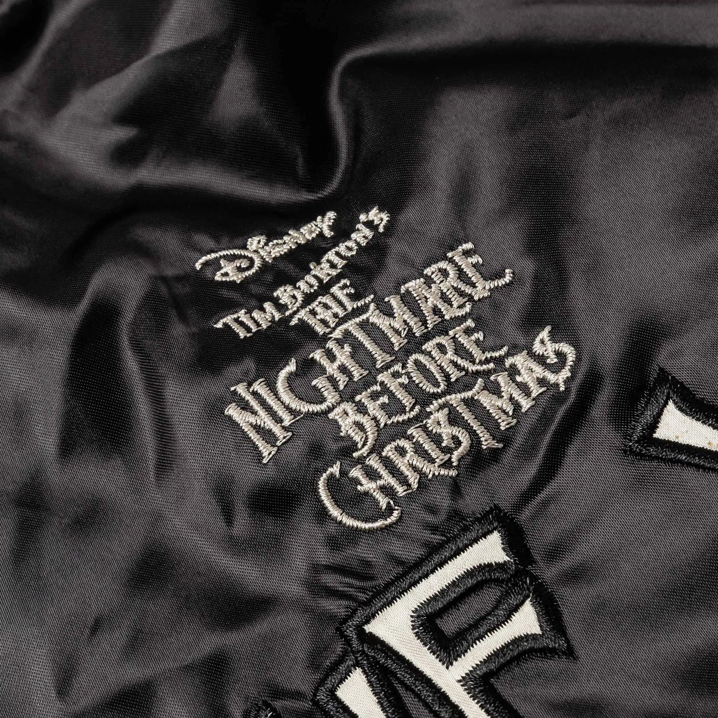 NIGHTMARE BEFORE XMAS X SP The Nightmare Before Christmas By Shoe Palace Love You To Death Satin Mens Jacket (Black/Cream)