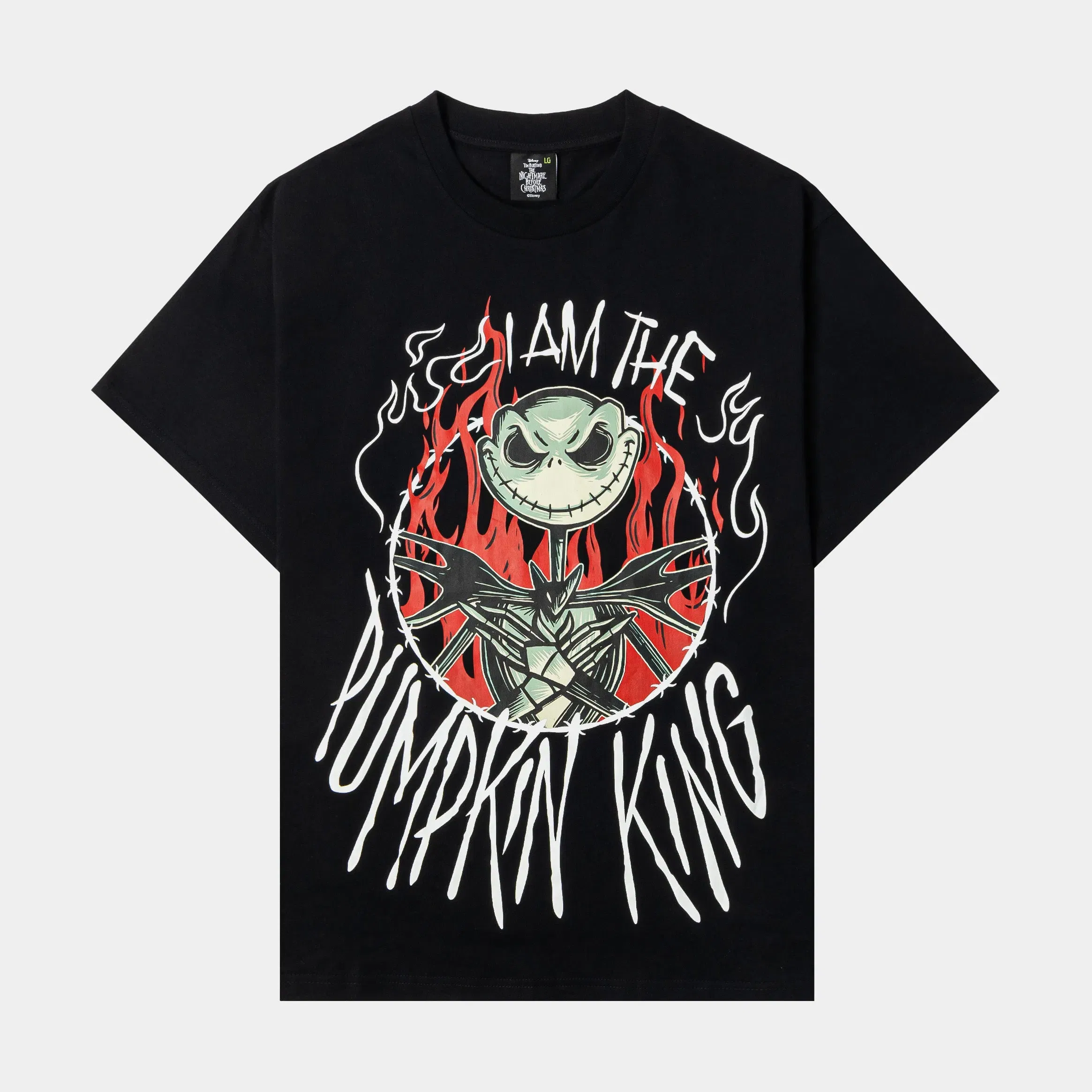 NIGHTMARE BEFORE XMAS X SP The Nightmare Before Christmas By Shoe Palace Pumpkin King Mens Short Sleeve Shirt (Black/Red)