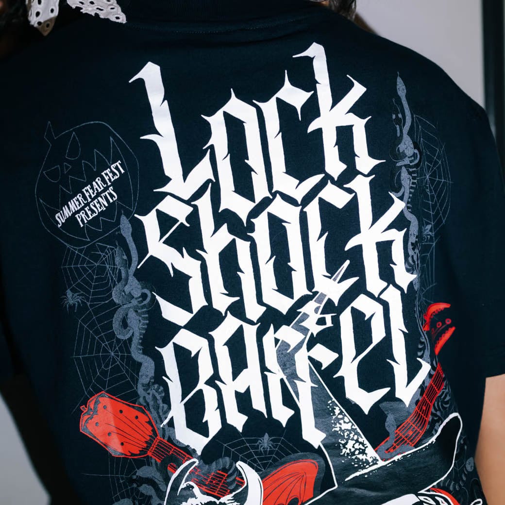 NIGHTMARE BEFORE XMAS X SP The Nightmare Before Christmas By Shoe Palace Lock Shock Barrel Mens Short Sleeve Shirt (Black/White)