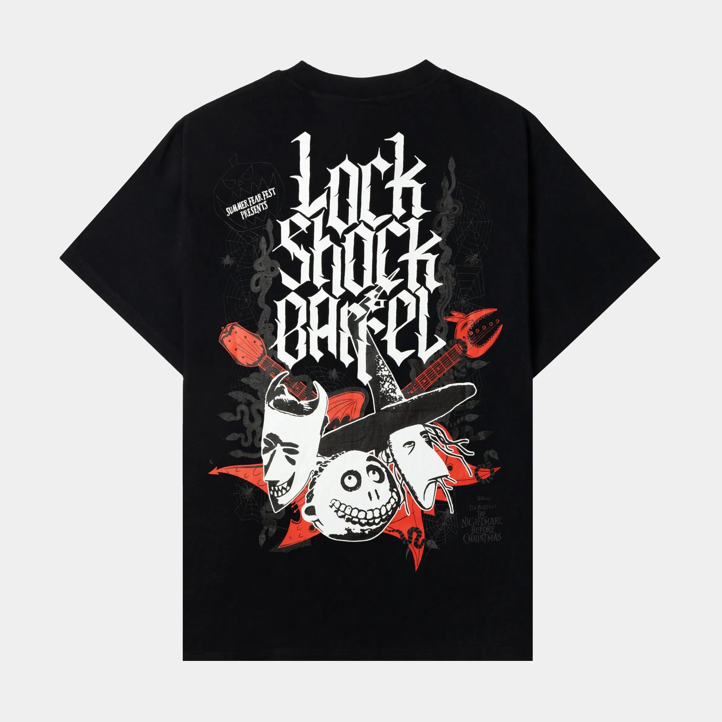 NIGHTMARE BEFORE XMAS X SP The Nightmare Before Christmas By Shoe Palace Lock Shock Barrel Mens Short Sleeve Shirt (Black/White)