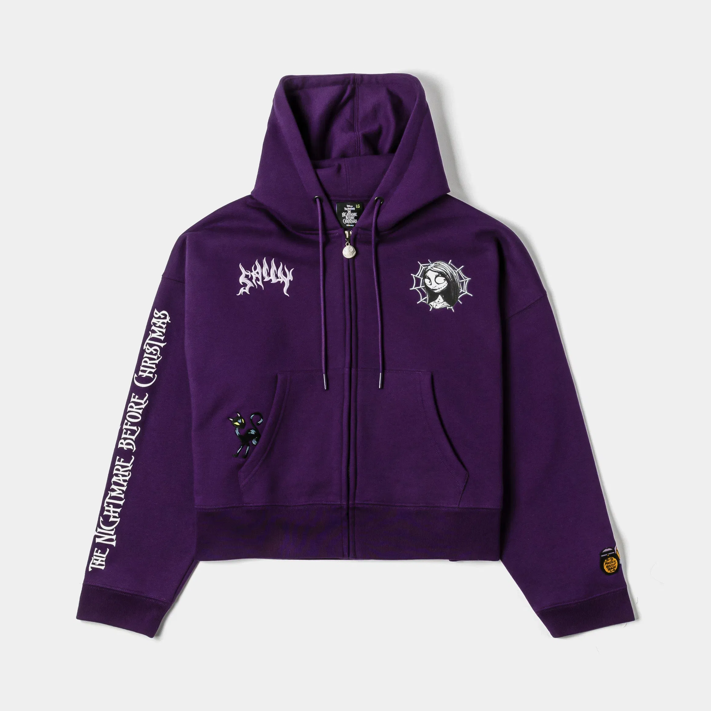 NIGHTMARE BEFORE XMAS X SP The Nightmare Before Christmas By Shoe Palace Sally Zip Up Womens Hoodie (Purple/White)