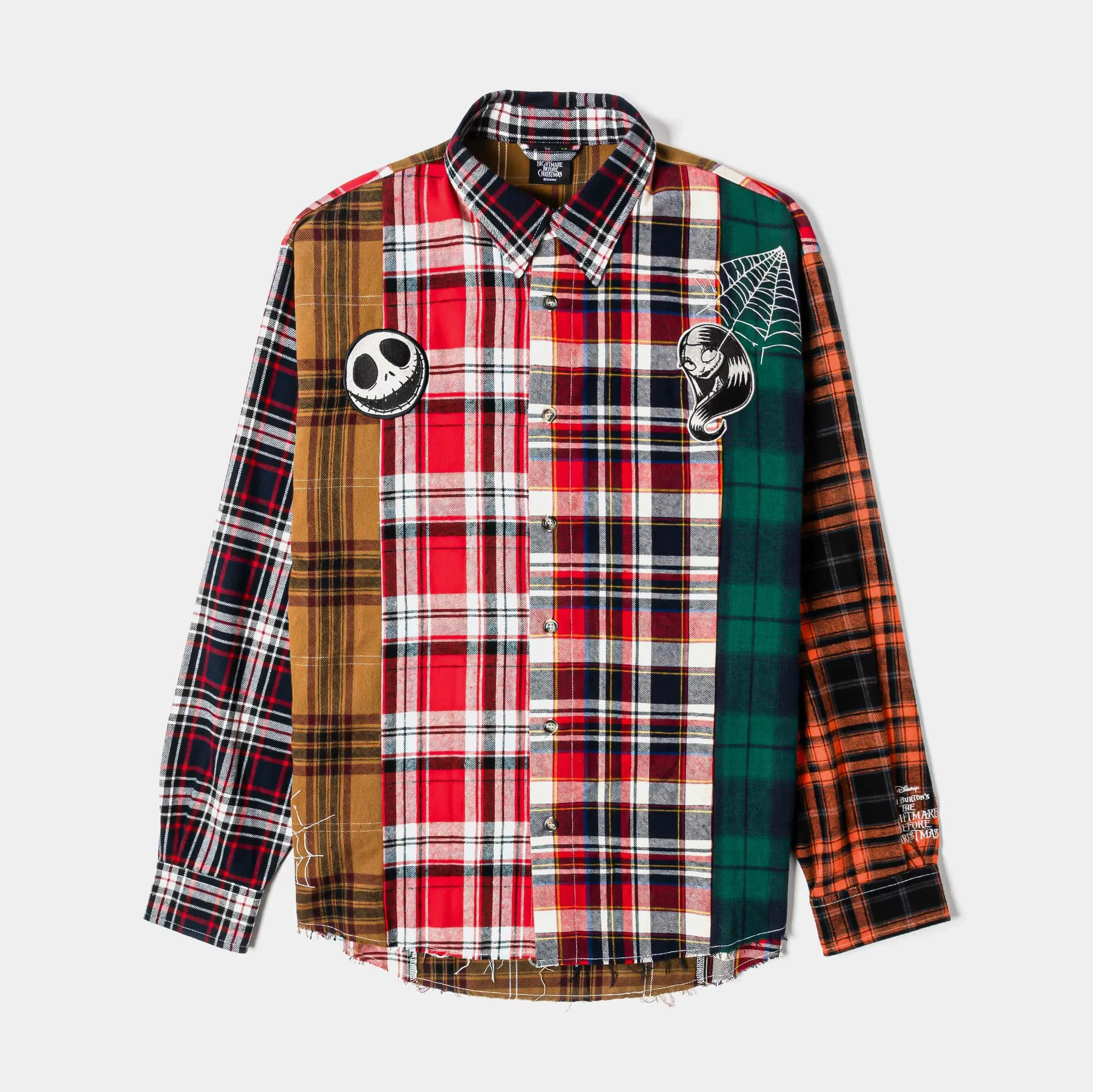 NIGHTMARE BEFORE XMAS X SP The Nightmare Before Christmas By Shoe Palace To Death Plaid Flannel Mens Long Sleeve Shirt (Brown/Multi)