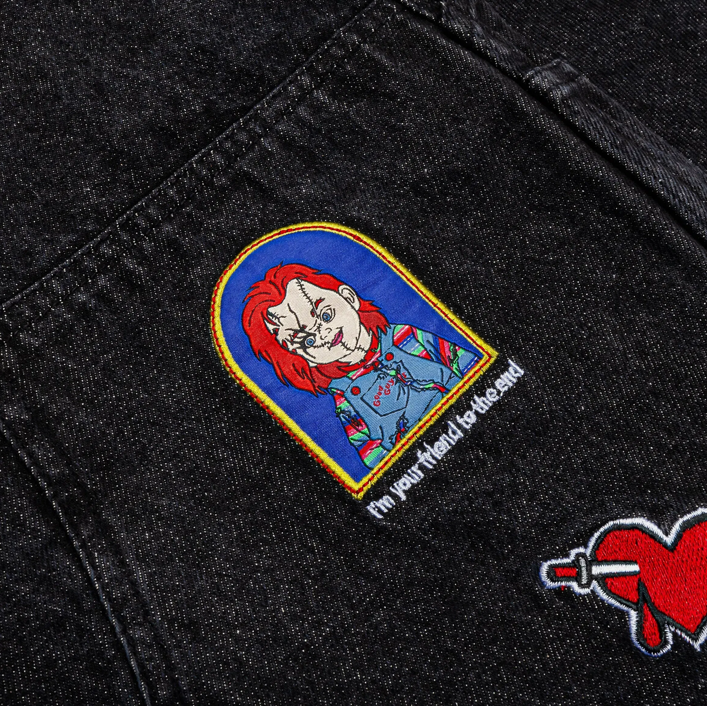 CHUCKY X SP SP x Chucky Good Guys Double Knee Mens Pants (Black/Red)
