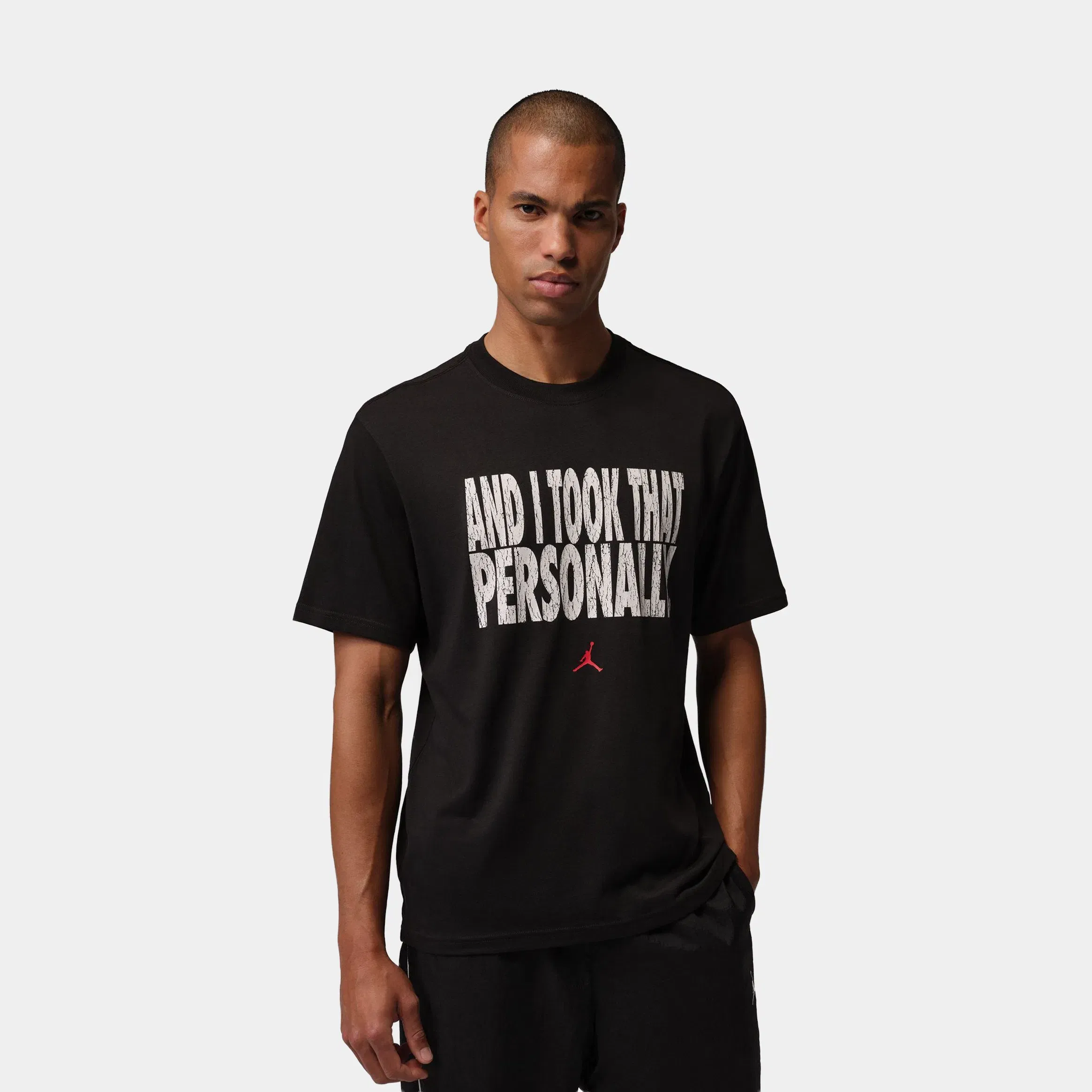 Air Jordan Sport Dri Fit Mens Short Sleeve Shirt (Black/White/University Red)