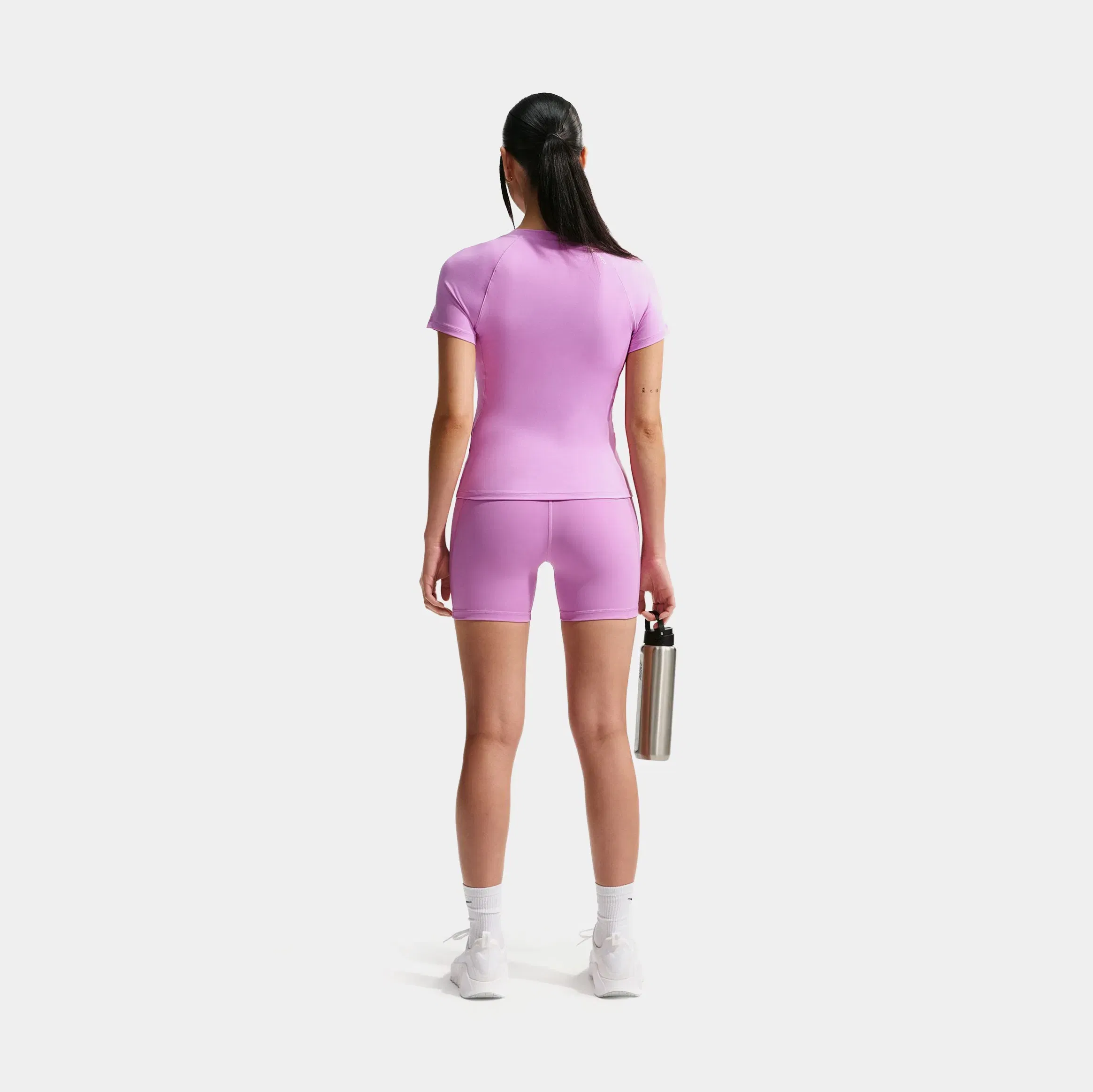 Nike Pro 365 5" Mid Rise Womens Shorts (Light Magenta/White)