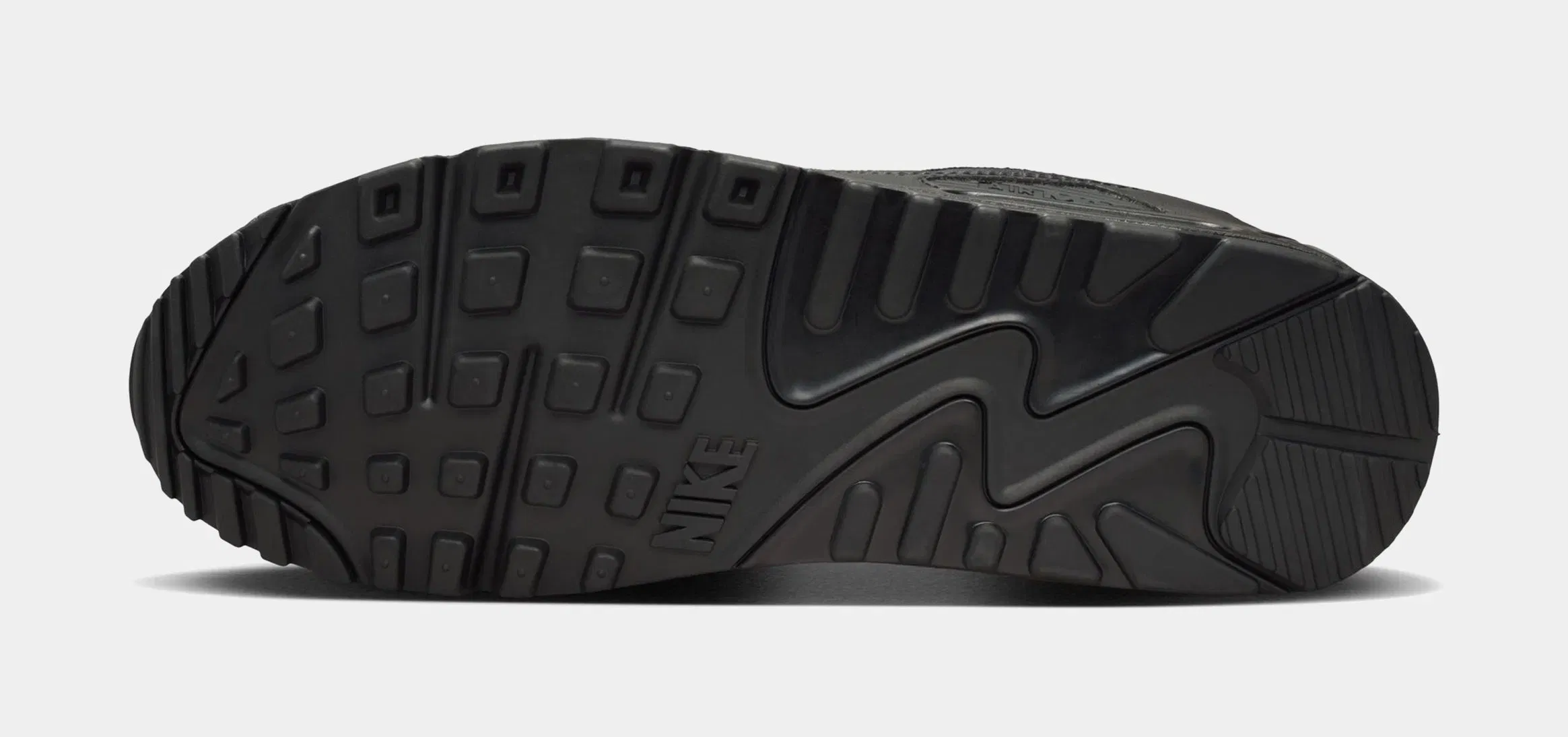 Nike Air Max 90 Mens Running Shoes (Black/Black/Light Smoke Grey)