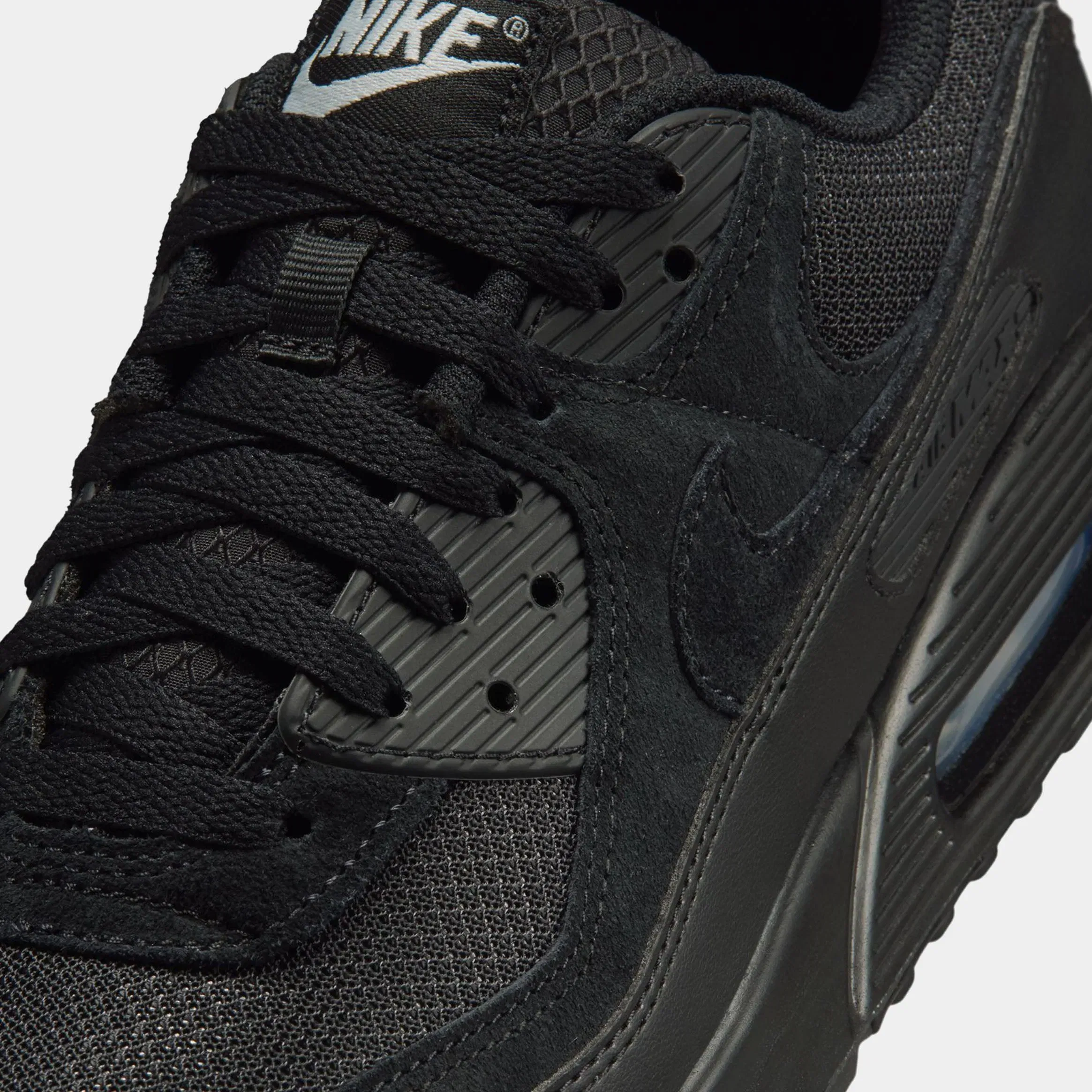 Nike Air Max 90 Mens Running Shoes (Black/Black/Light Smoke Grey)