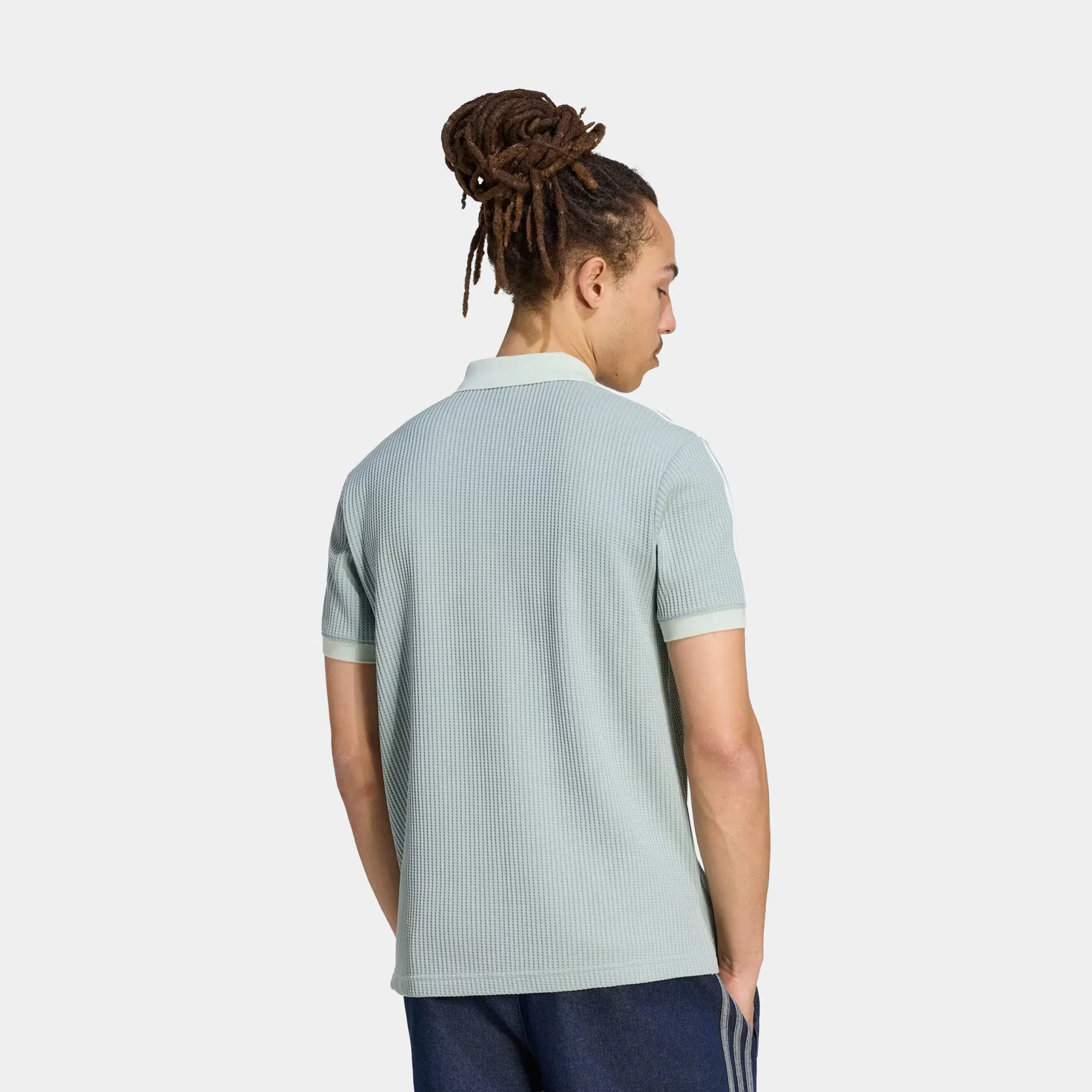 adidas Originals Summer Glow Polo Waffle Knit Mens Short Sleeve Shirt (Wonder Sage)