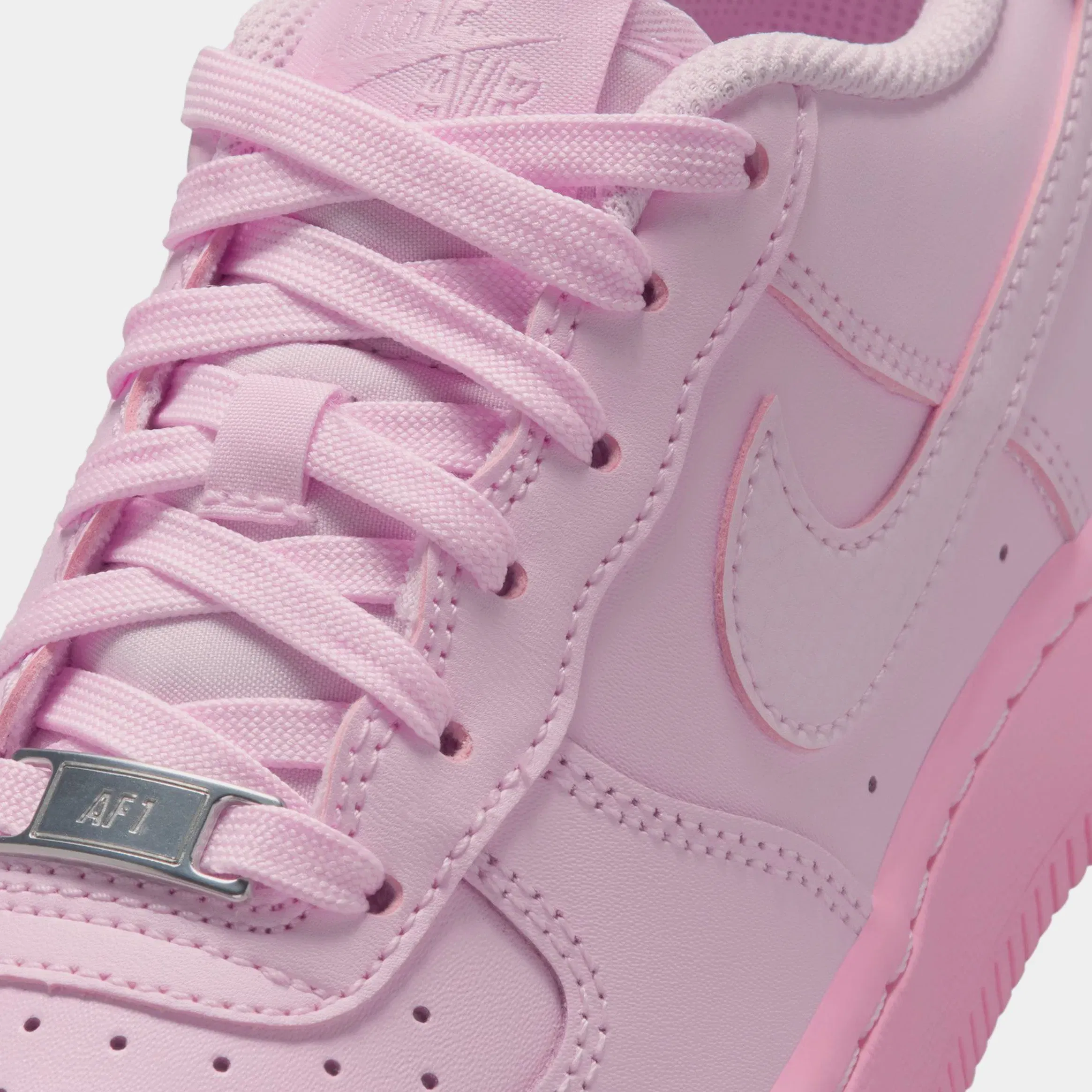 Nike Air Force 1 Grade School Lifestyle Shoes (Pink Foam/Pink Foam/Pink Rise)