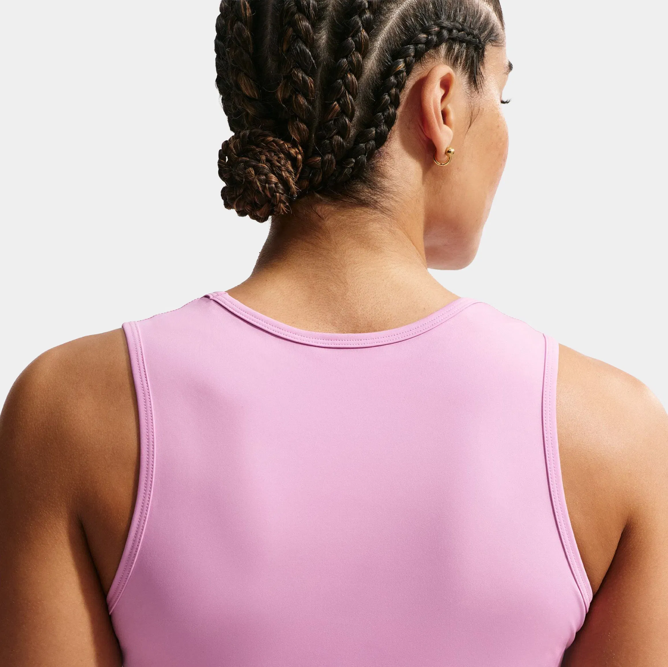 Nike Pro Dri Fit Cropped Womens Tank Top (Light Magenta/White)