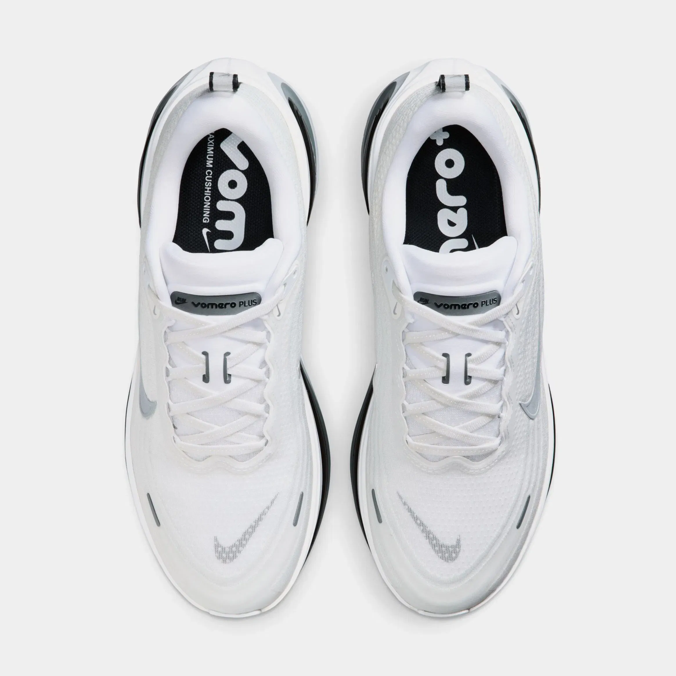 Nike Vomero Plus Mens Running Shoes (White/Metallic Silver/Black/Cool Grey)
