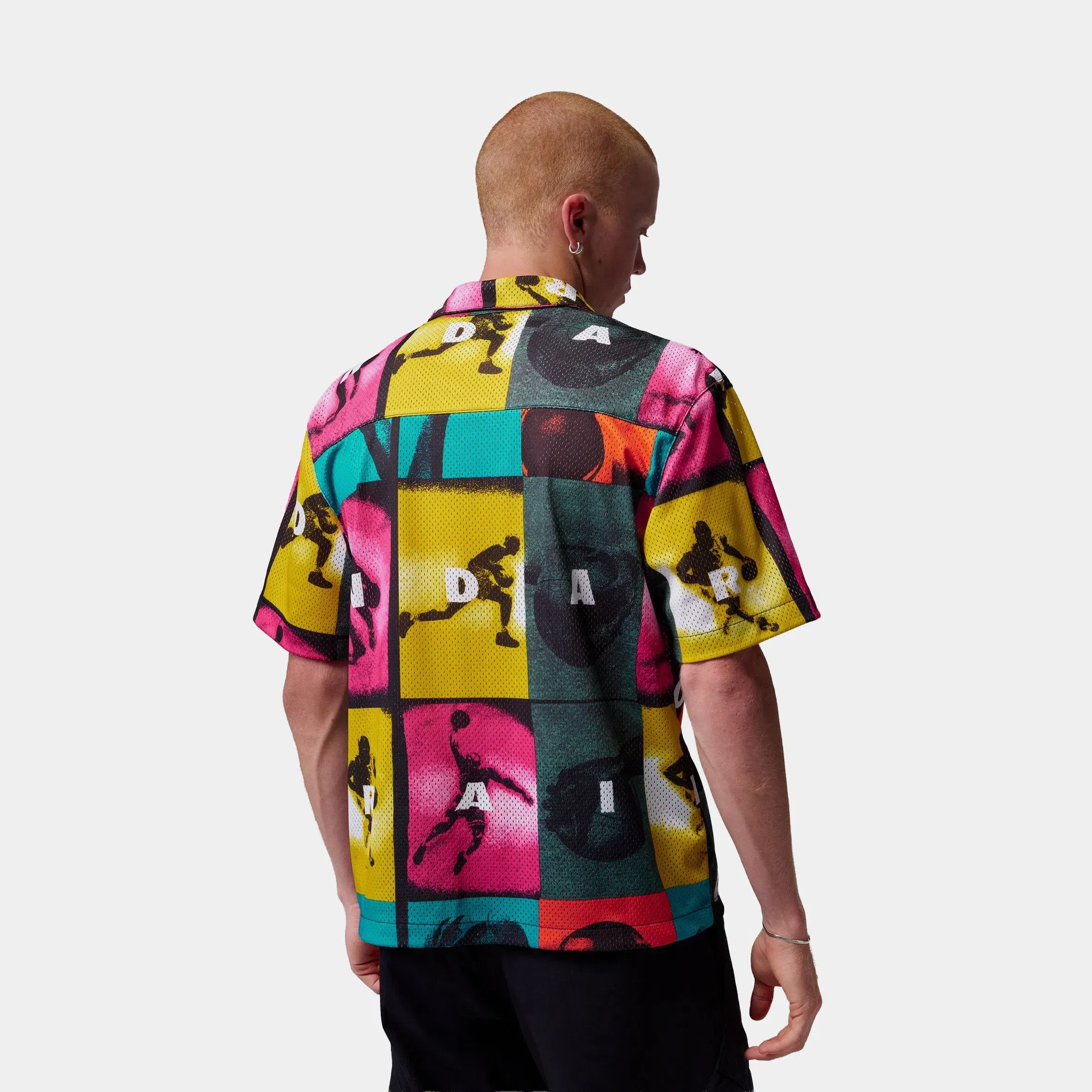 Air Jordan Brooklyn All Over Print Graphic Mens Short Sleeve Shirt (White/White)