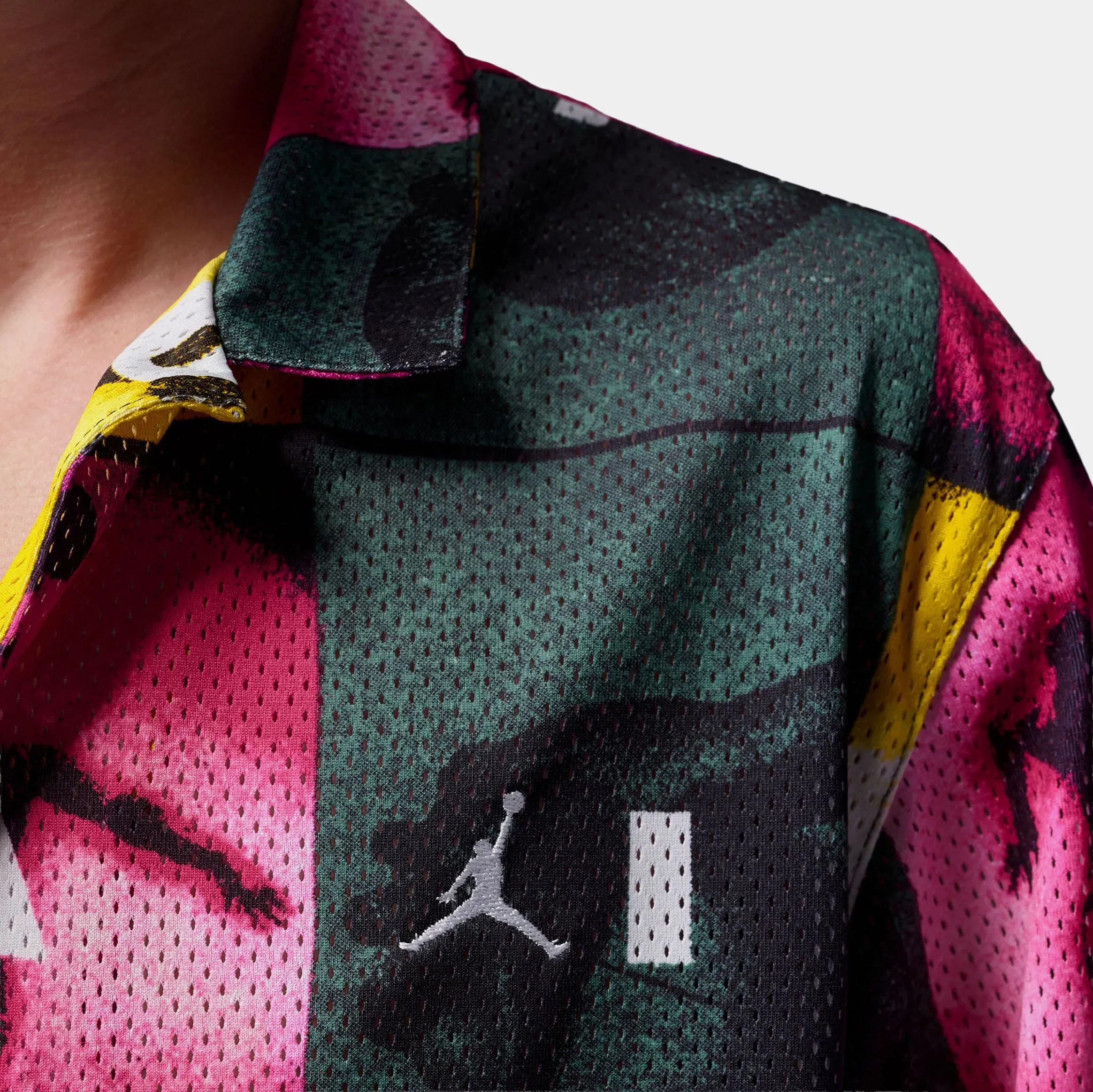 Air Jordan Brooklyn All Over Print Graphic Mens Short Sleeve Shirt (White/White)