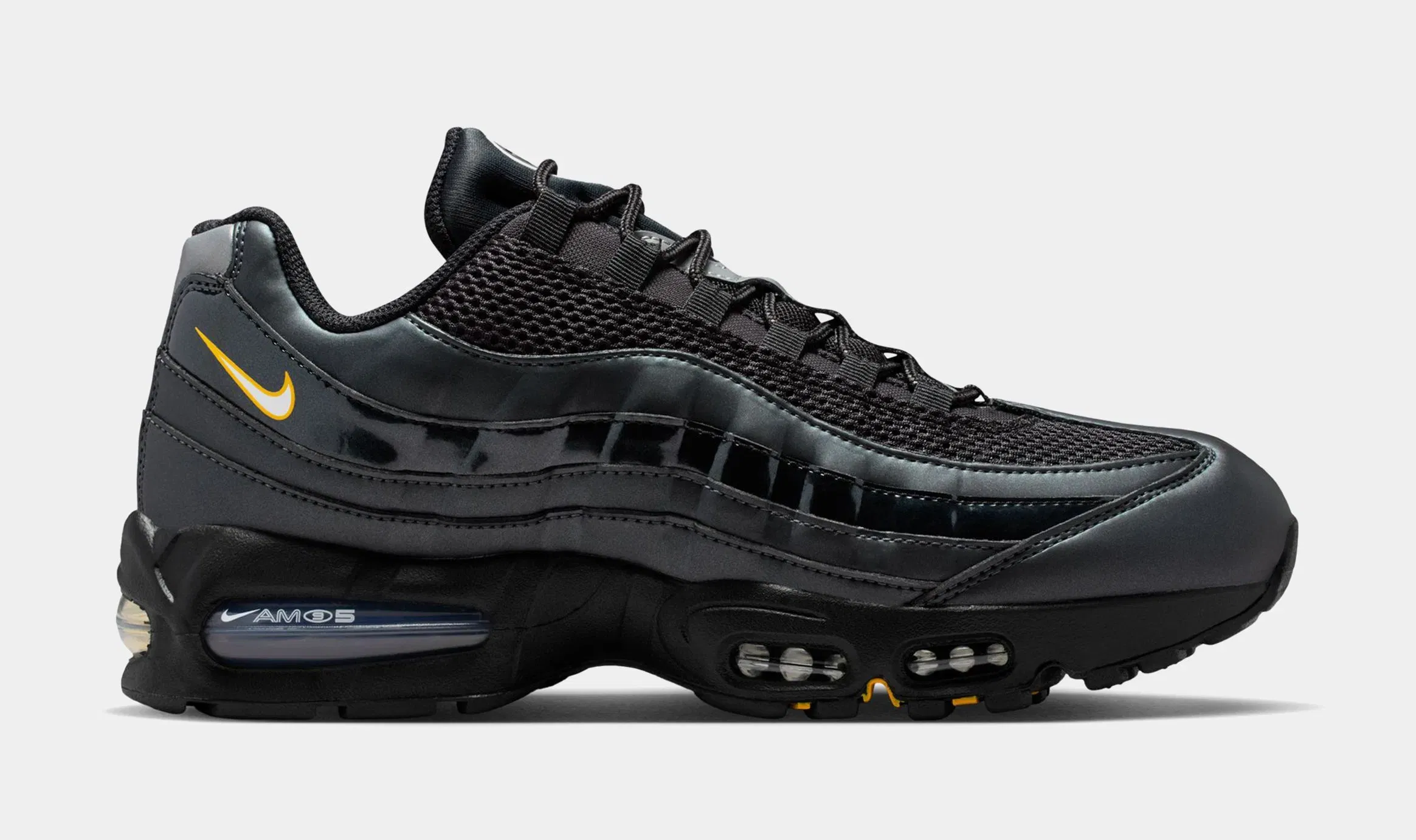 Nike Air Max 95 Big Bubble Total 90 Mens Running Shoes ( Black/University Gold/Metallic Silver/White)