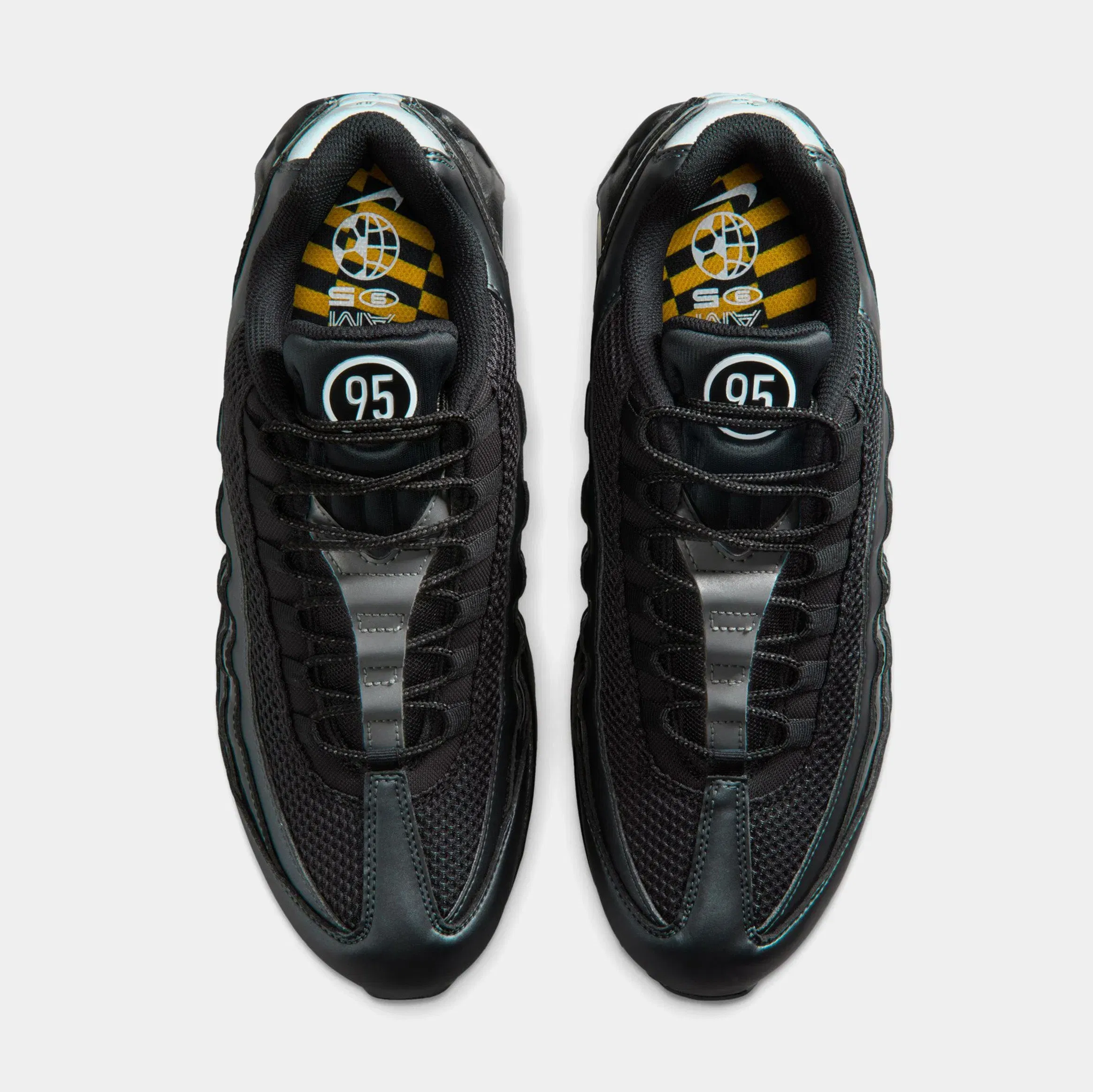 Nike Air Max 95 Big Bubble Total 90 Mens Running Shoes ( Black/University Gold/Metallic Silver/White)