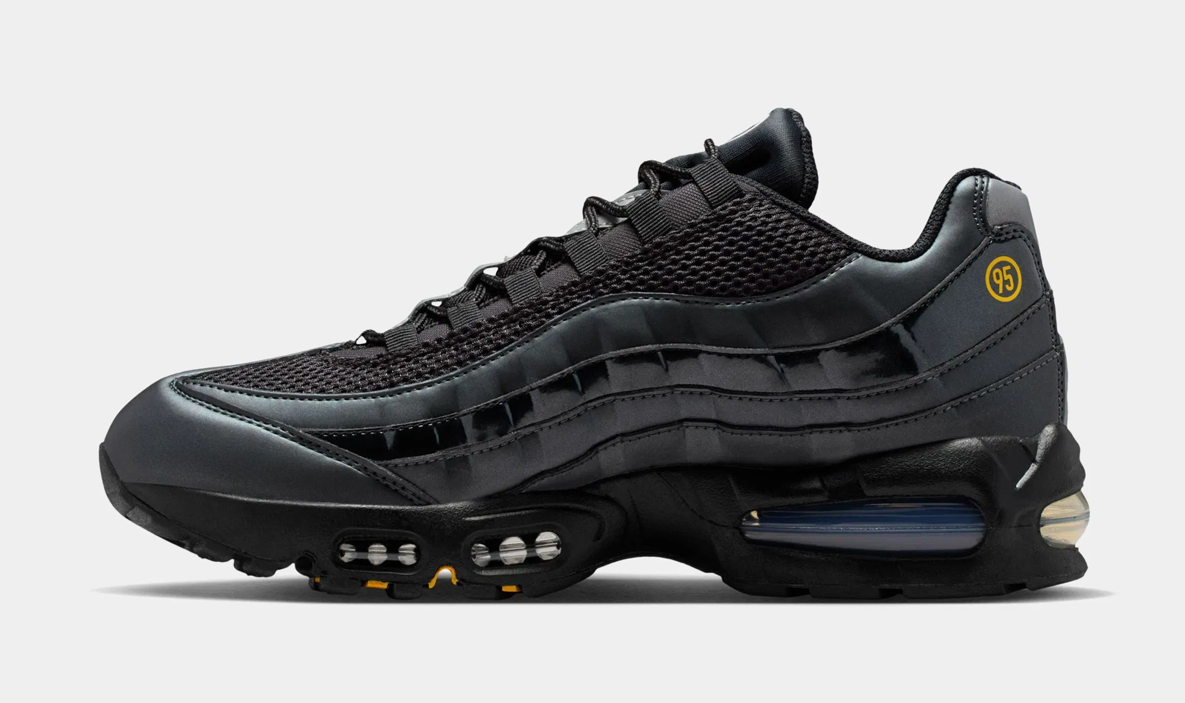 Nike Air Max 95 Big Bubble Total 90 Mens Running Shoes ( Black/University Gold/Metallic Silver/White)