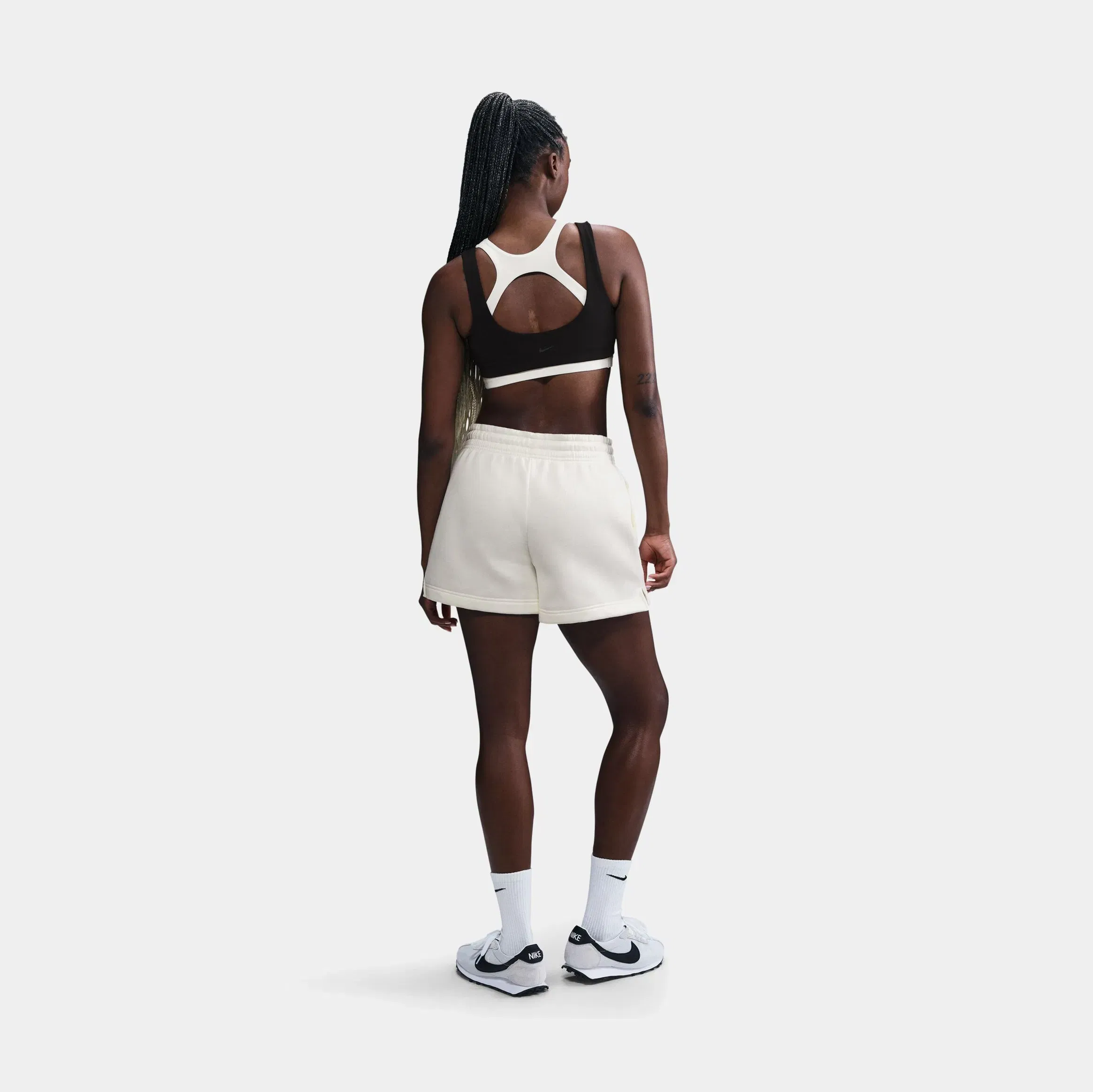 Nike Sportswear Phoenix Fleece Mid Rise 4" Womens Shorts (Sail/Black)