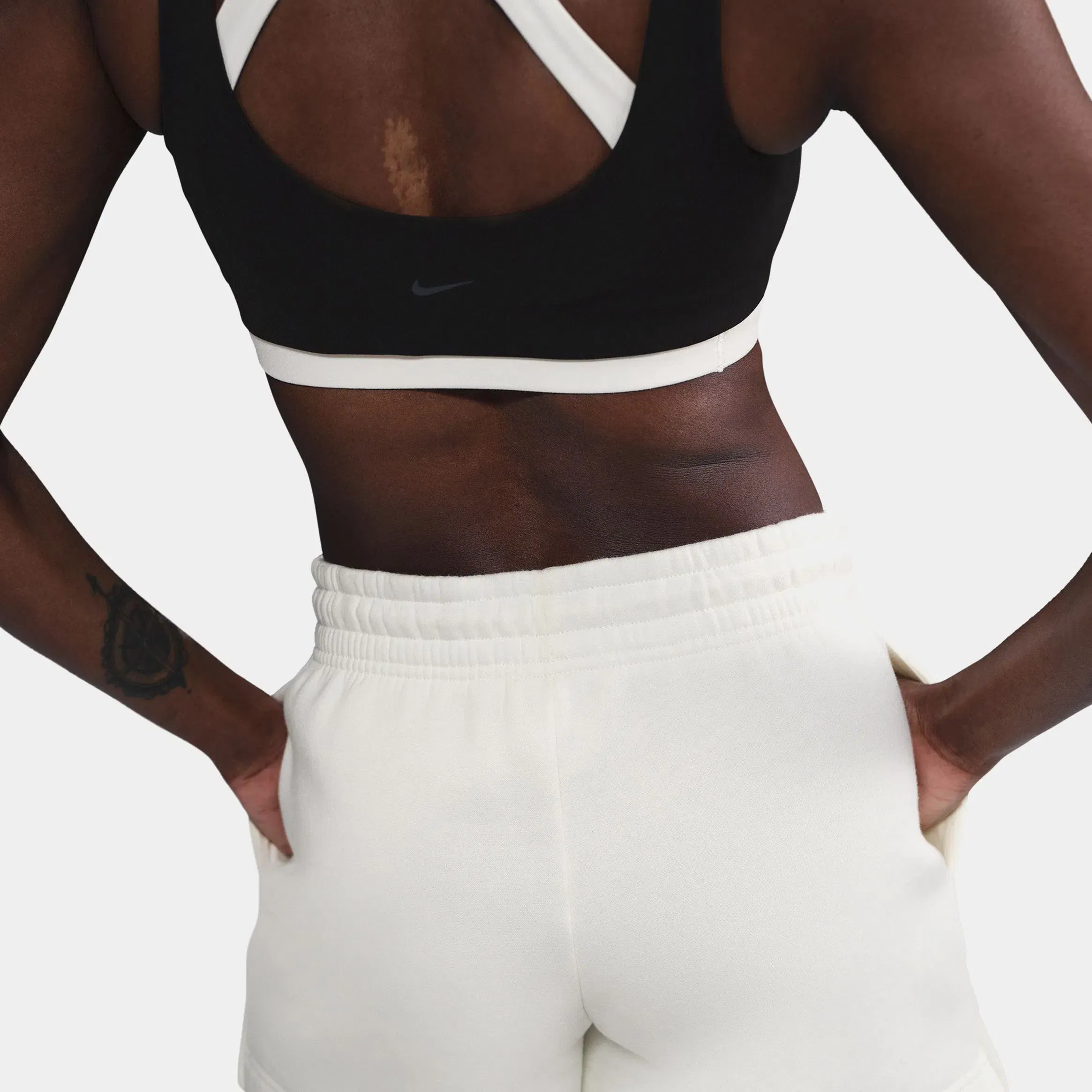 Nike Sportswear Phoenix Fleece Mid Rise 4" Womens Shorts (Sail/Black)