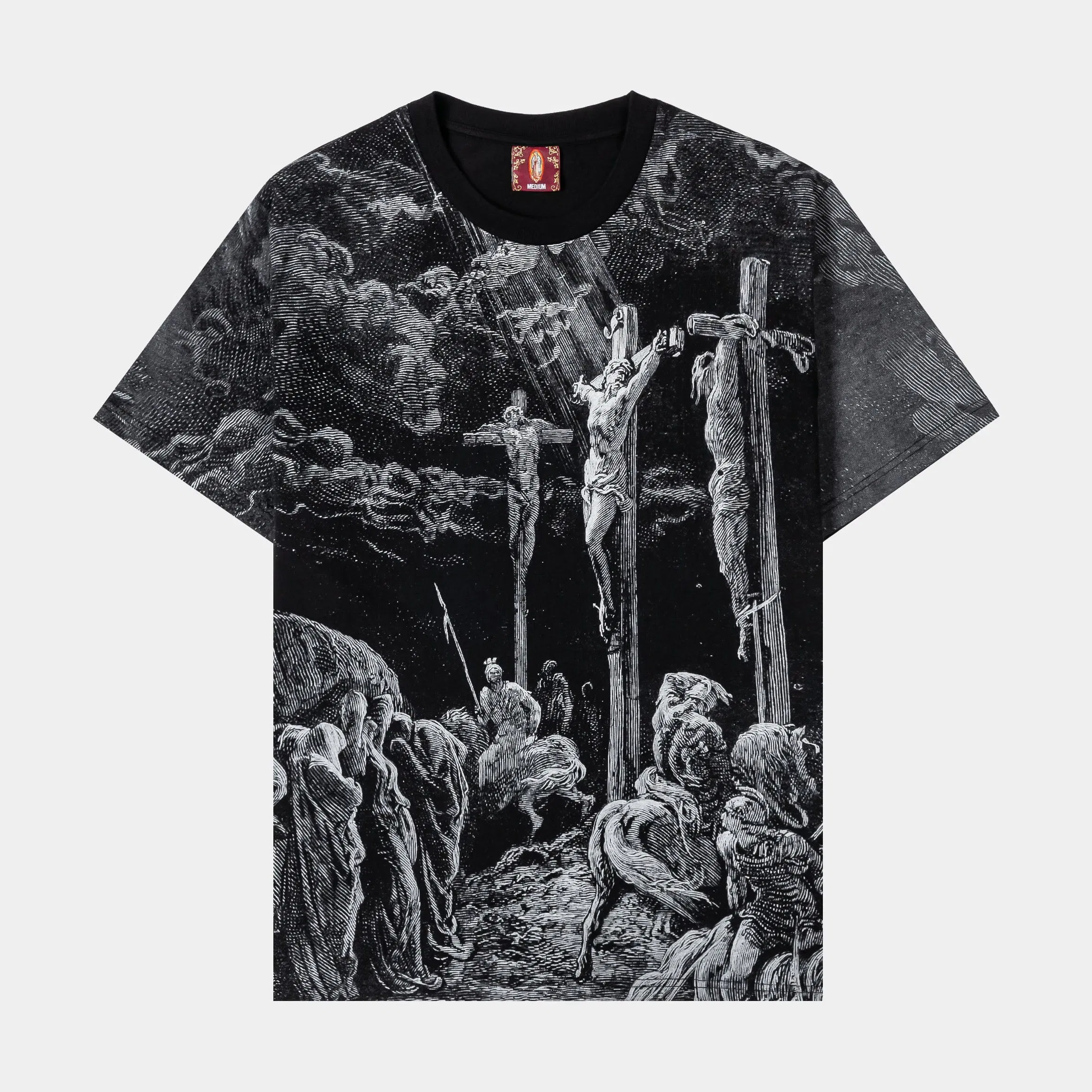 CTHDRL Biblical Washed Mens Short Sleeve Shirt (Black/White)