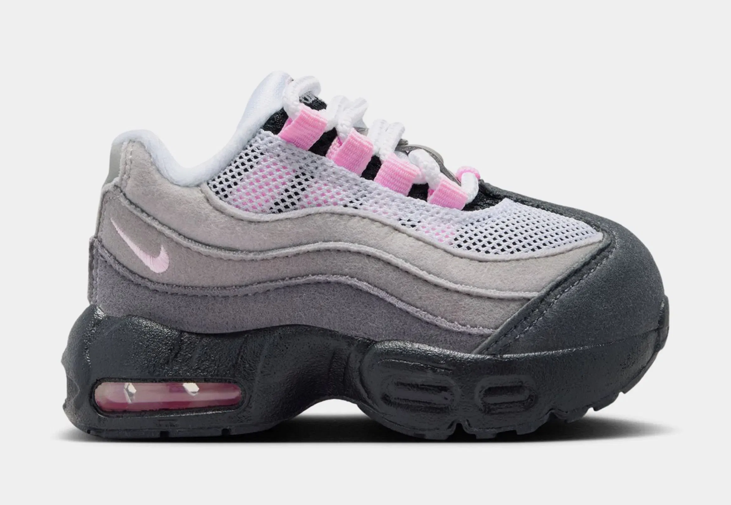 Nike Little Max 95 Pink Foam Infant Toddler Running Shoes (Black/Pink Foam/White/Medium)