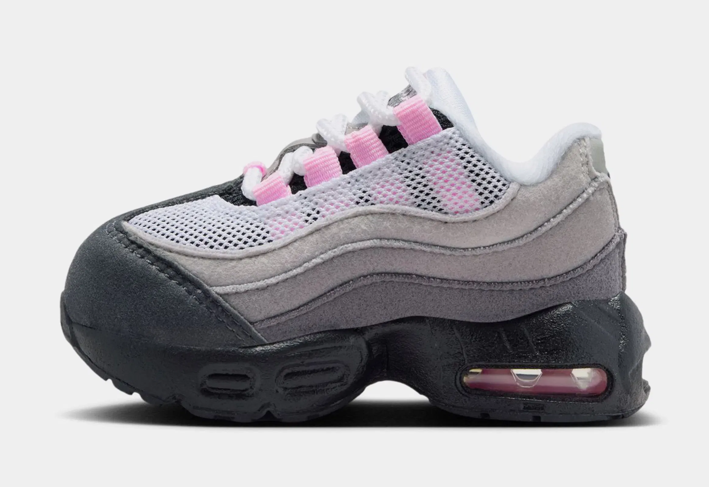 Nike Little Max 95 Pink Foam Infant Toddler Running Shoes (Black/Pink Foam/White/Medium)