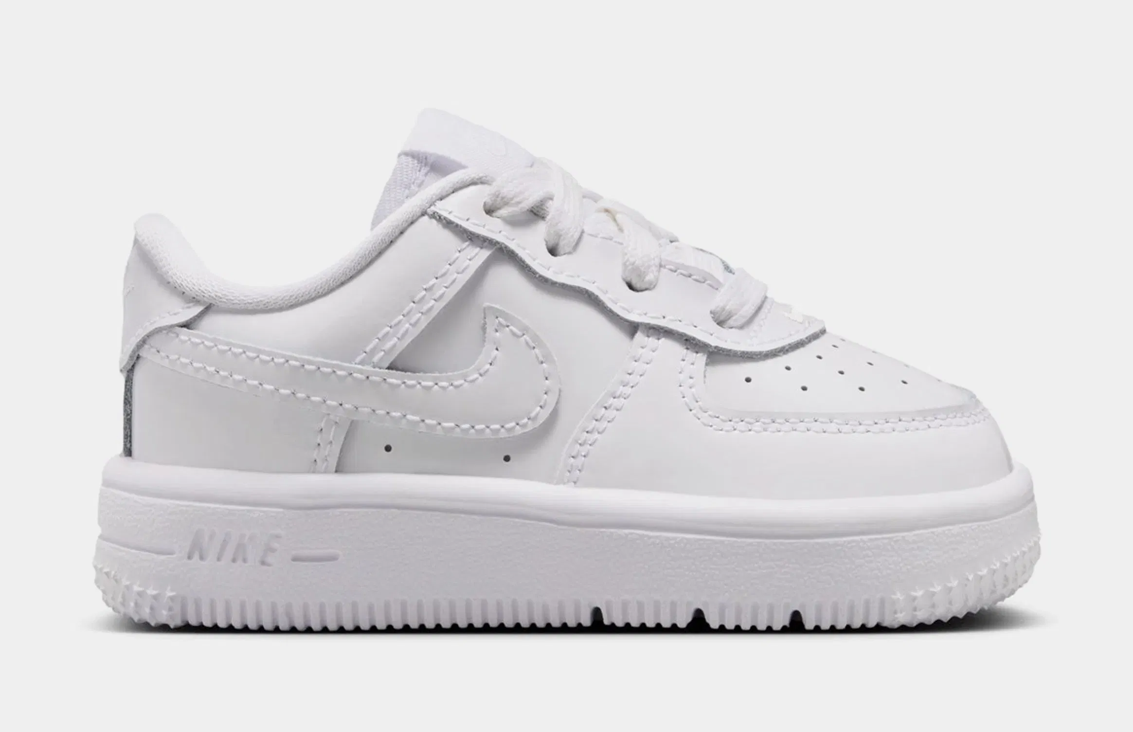 Nike Air Force 1 Low Patent Leather Infant Toddler Lifestyle Shoes (White)