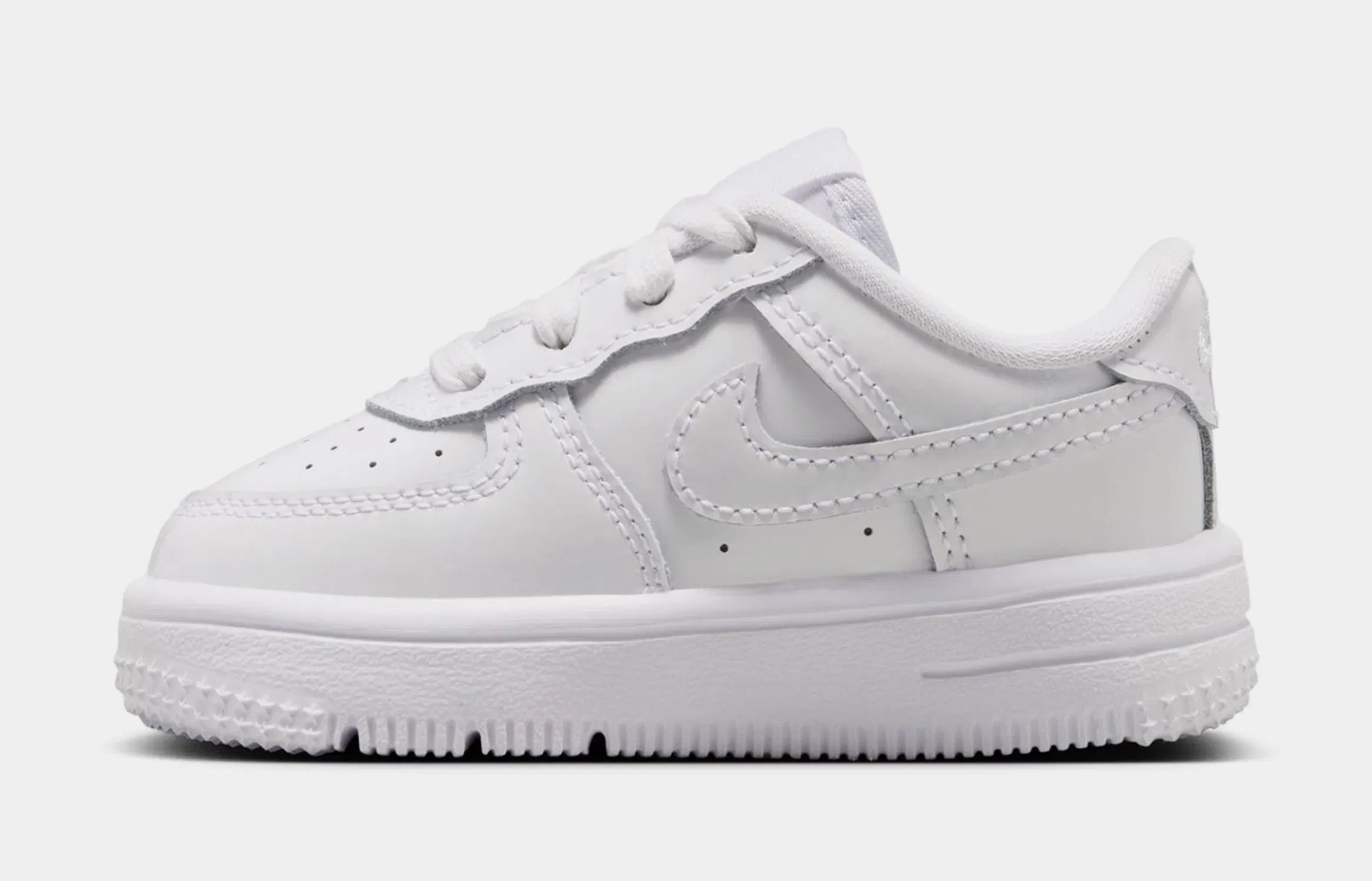 Nike Air Force 1 Low Patent Leather Infant Toddler Lifestyle Shoes (White)