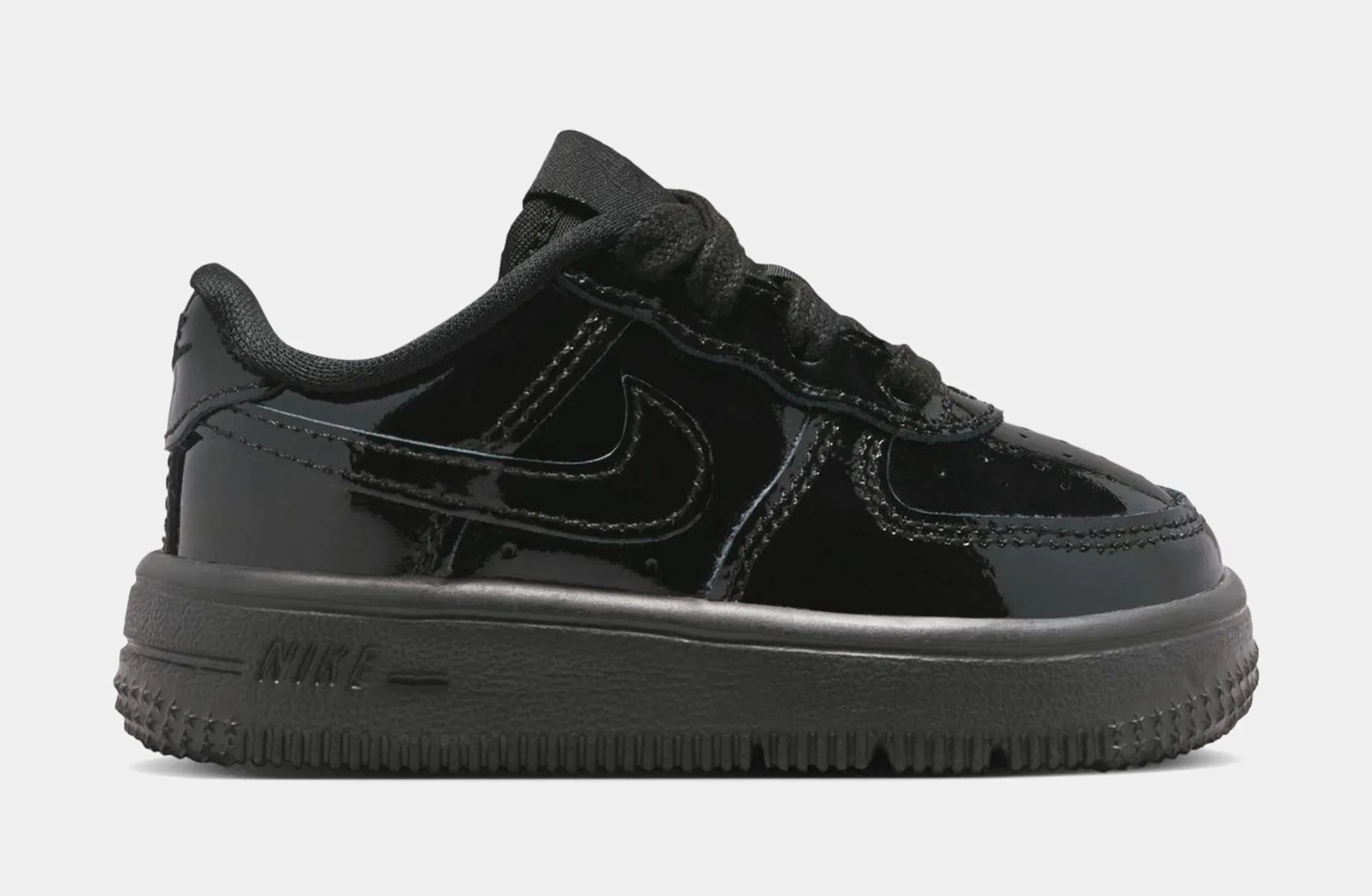 Nike Air Force 1 Low Patent Leather Infant Toddler Lifestyle Shoes (Black)