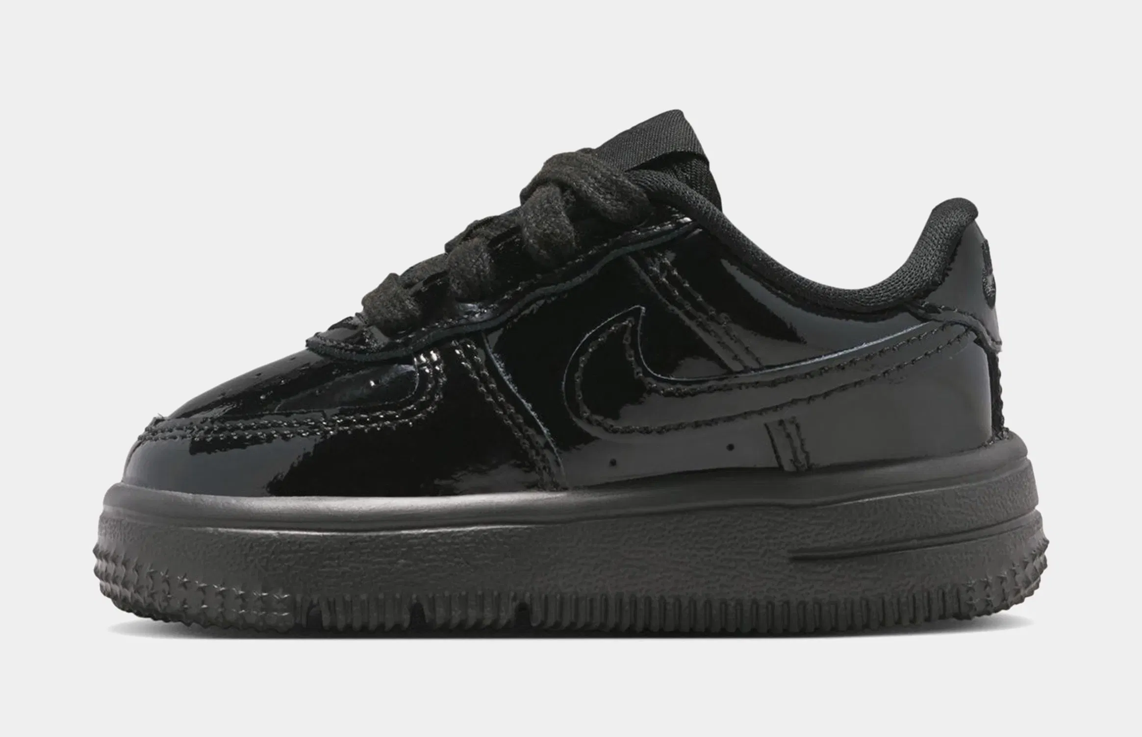 Nike Air Force 1 Low Patent Leather Infant Toddler Lifestyle Shoes (Black)
