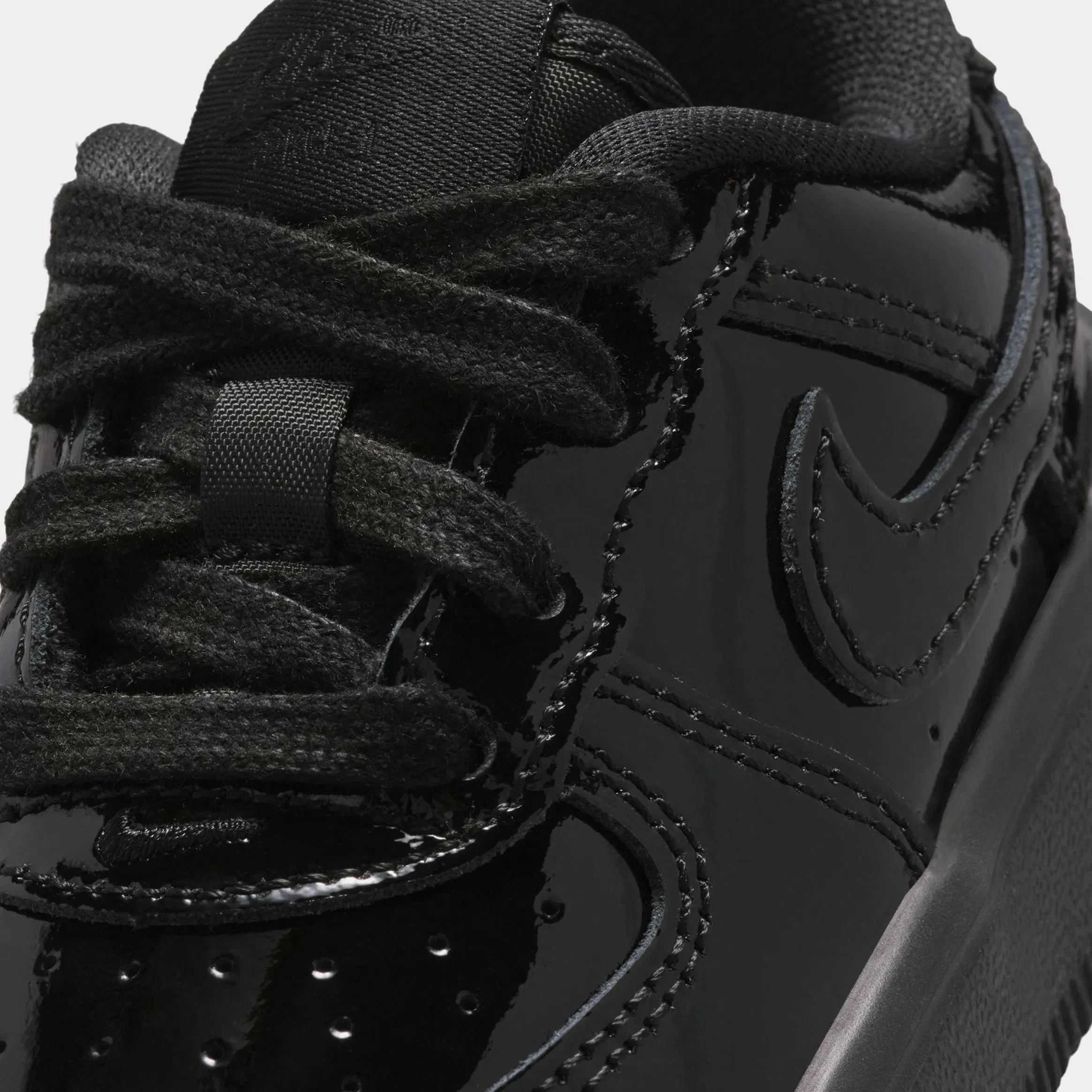 Nike Air Force 1 Low Patent Leather Infant Toddler Lifestyle Shoes (Black)