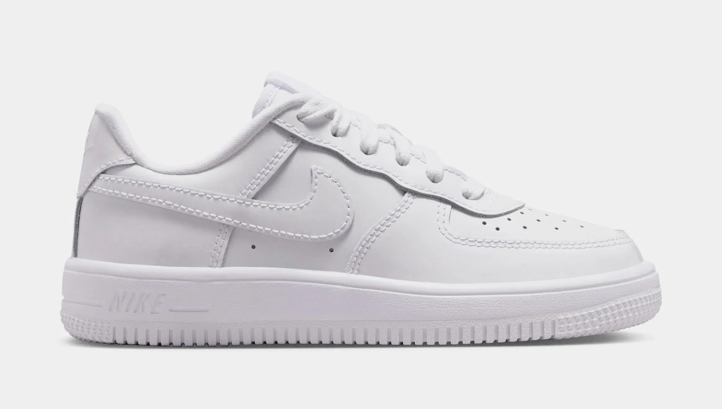 Nike Air Force 1 Low Patent Leather Preschool Lifestyle Shoes (White)