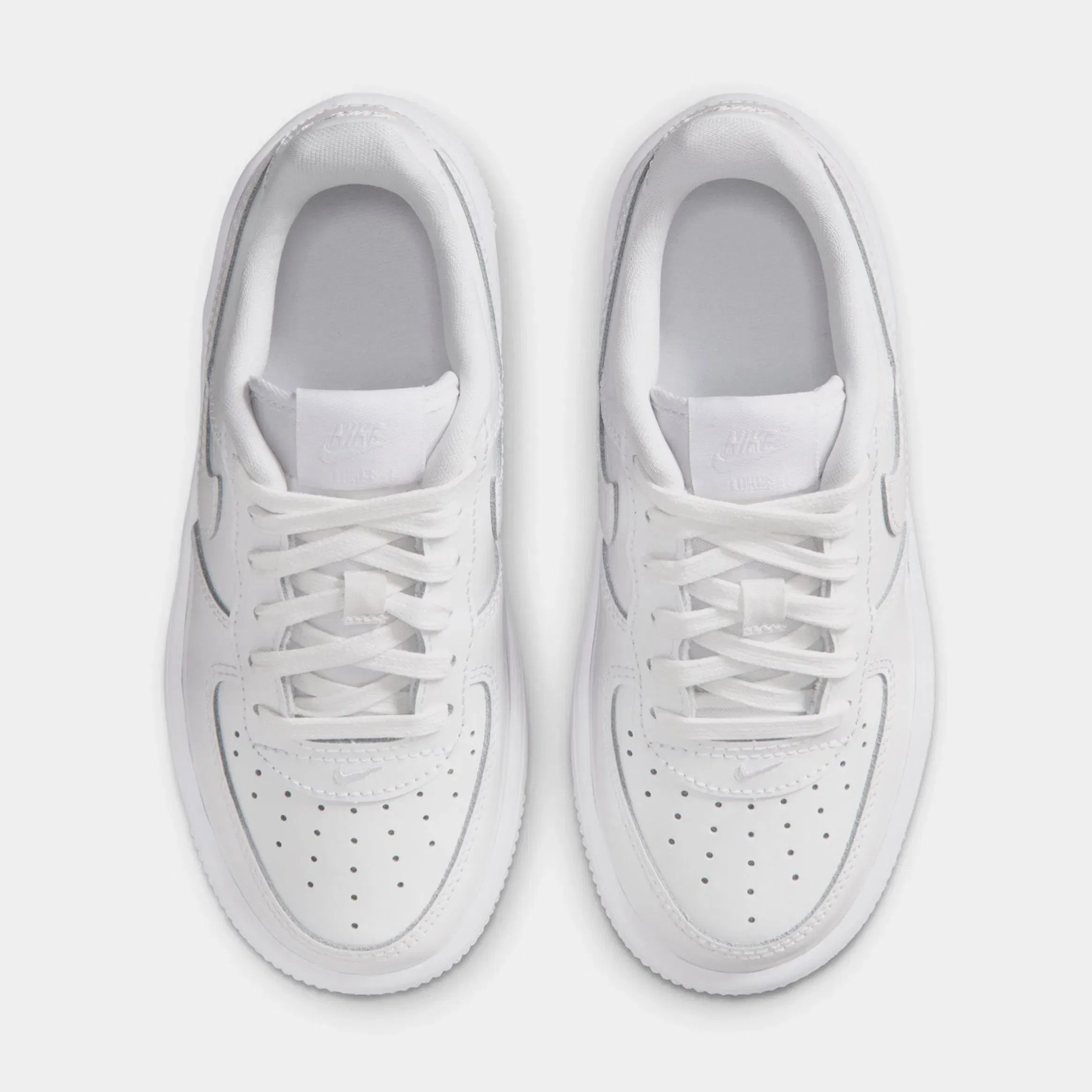 Nike Air Force 1 Low Patent Leather Preschool Lifestyle Shoes (White)
