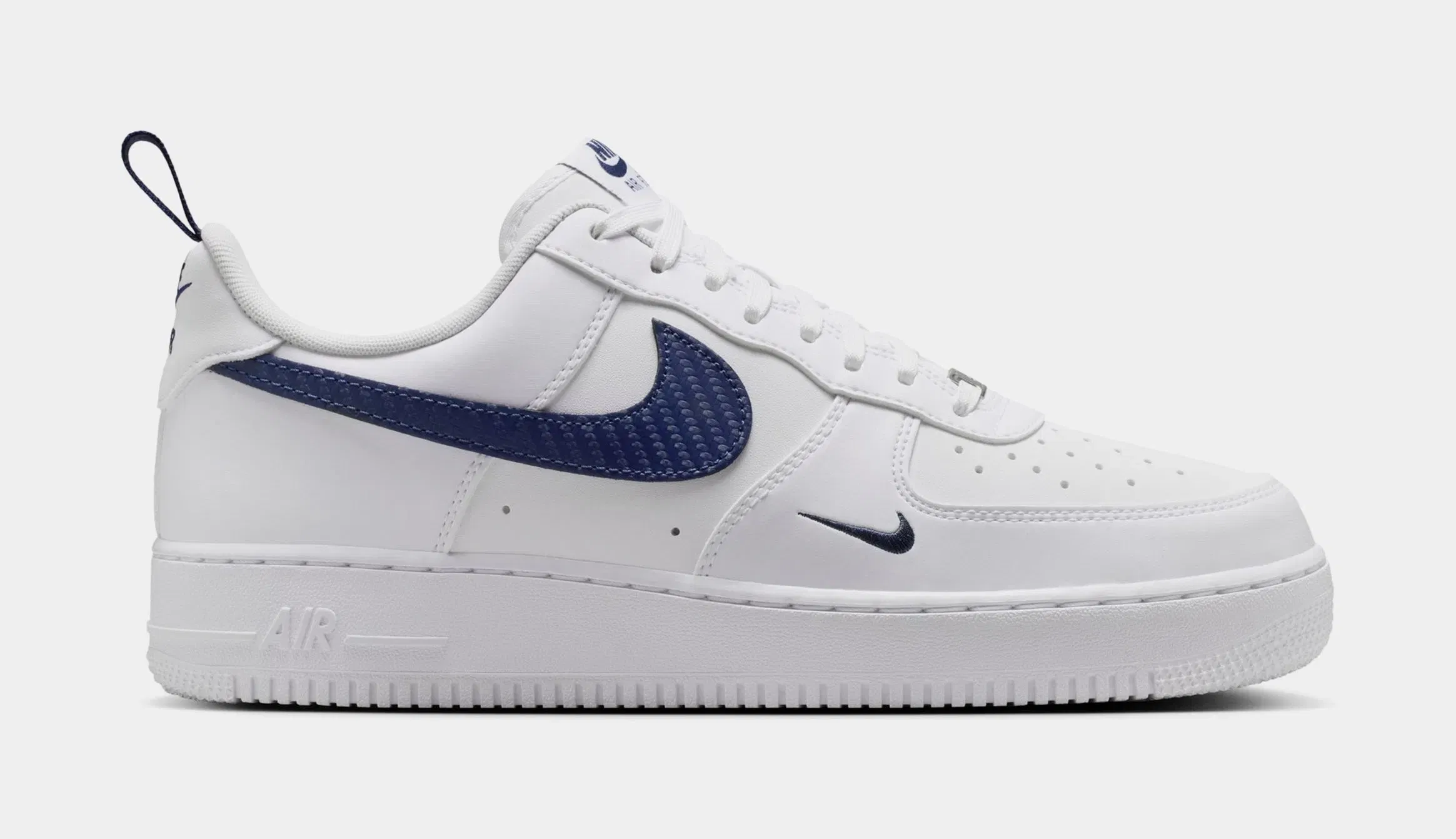 Nike Air Force 1 '07 Mens Lifestyle Shoes (White/Midnight Navy/White)