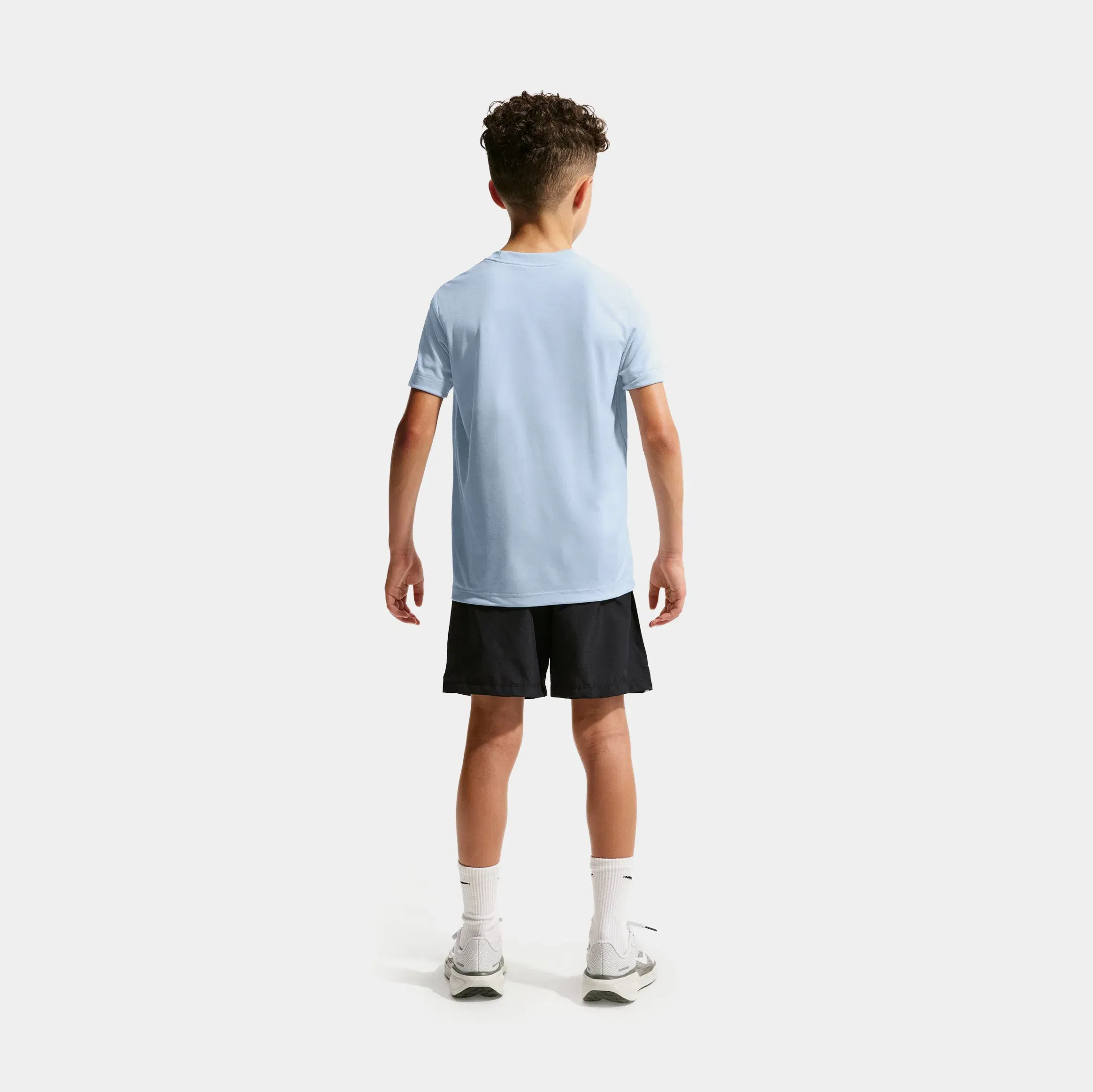 Nike Multi Dri Fit Training Woven Grade School Shorts (Black/Pure Platinum/White)