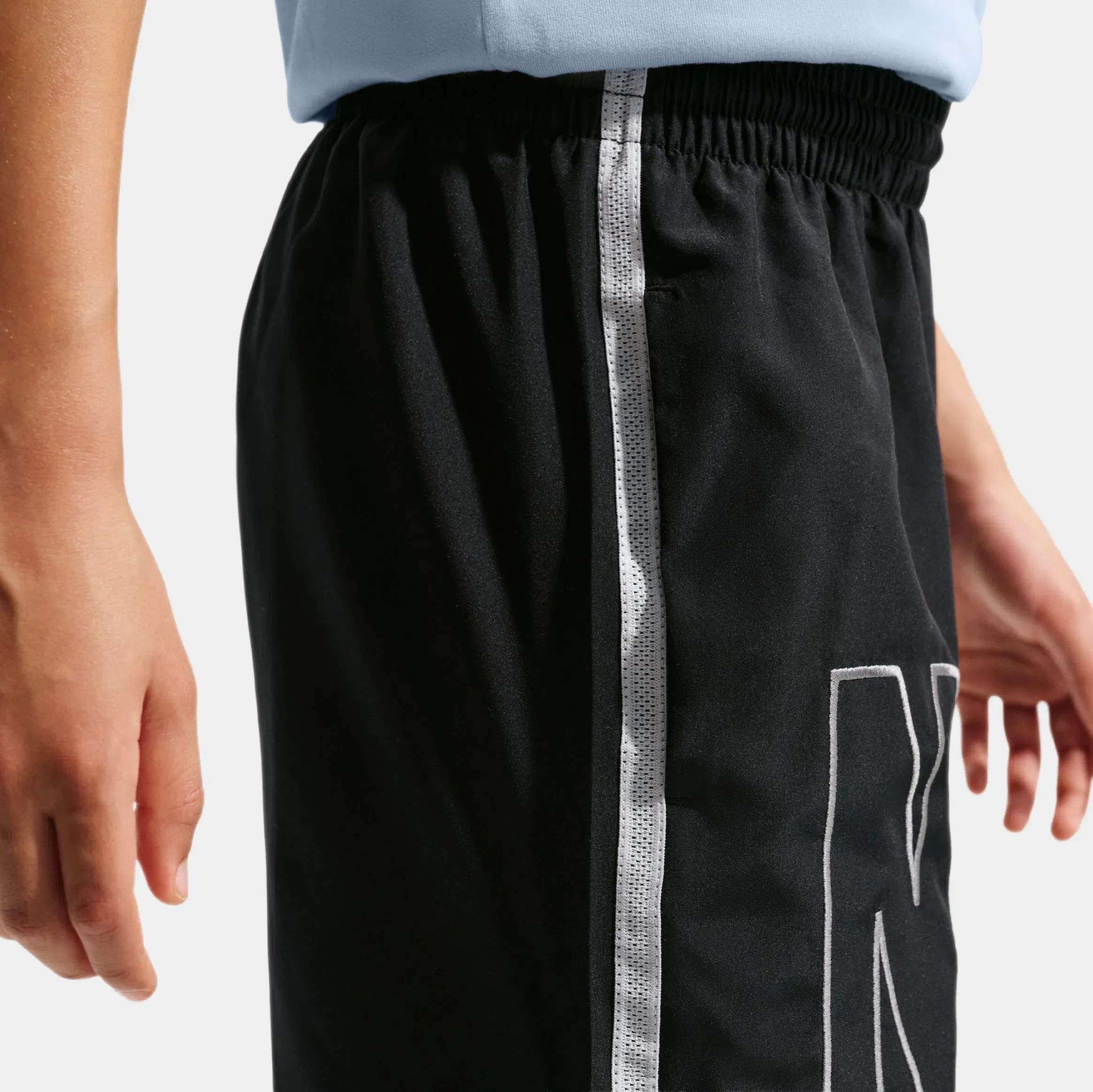 Nike Multi Dri Fit Training Woven Grade School Shorts (Black/Pure Platinum/White)