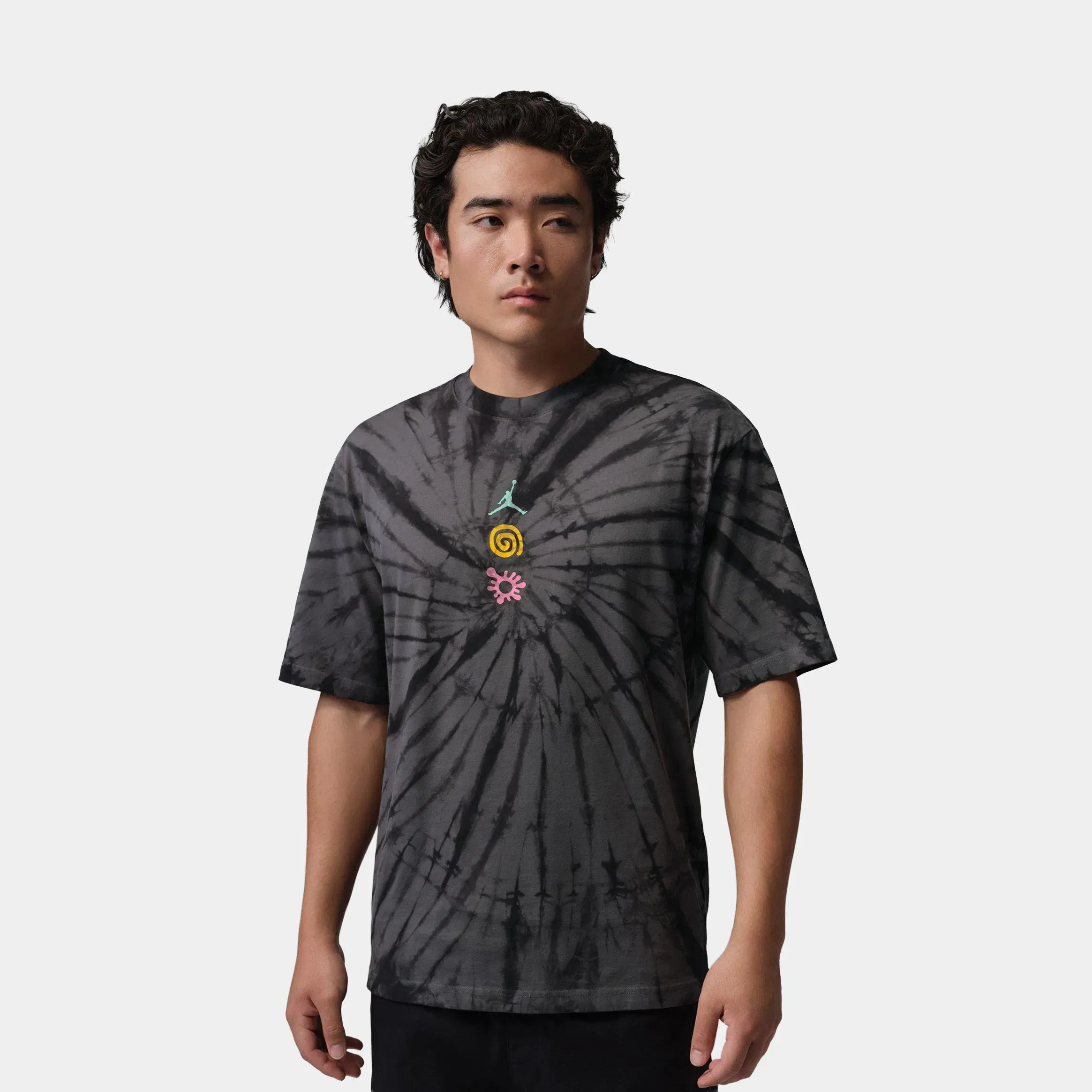Air Jordan Brooklyn Tie Dye Festival Mens Short Sleeve Shirt (Iron Grey)