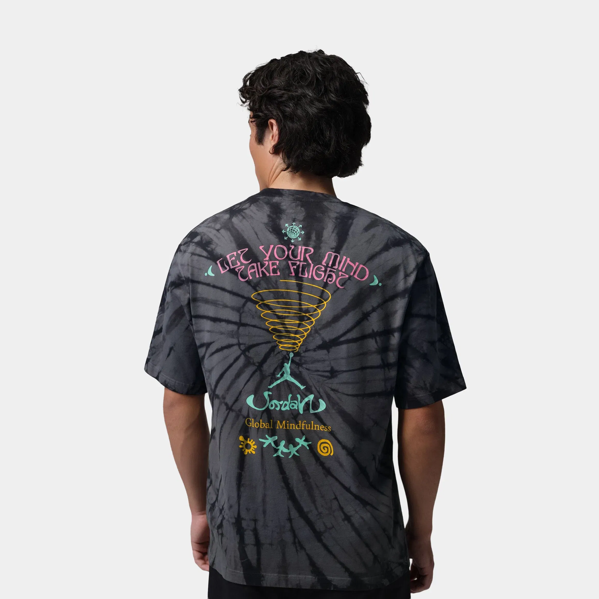Air Jordan Brooklyn Tie Dye Festival Mens Short Sleeve Shirt (Iron Grey)