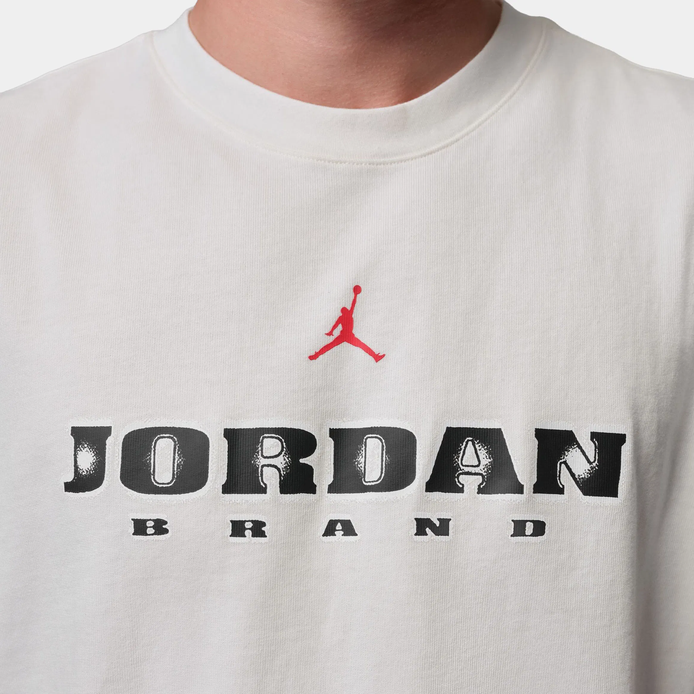 Air Jordan Brooklyn Sleeveless Muscle Top Mens Short Sleeve Shirt (Sail/Gym Red)