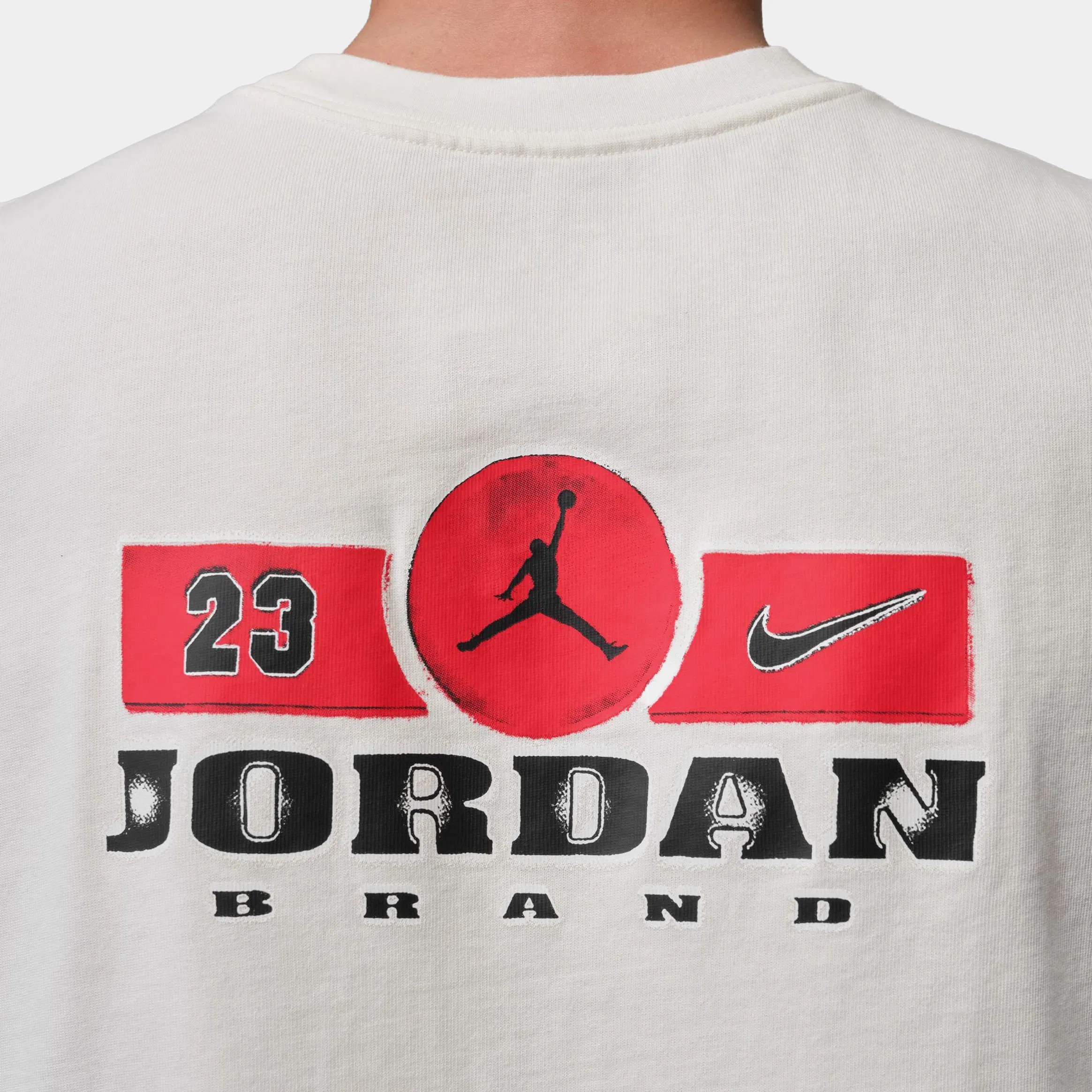 Air Jordan Brooklyn Sleeveless Muscle Top Mens Short Sleeve Shirt (Sail/Gym Red)