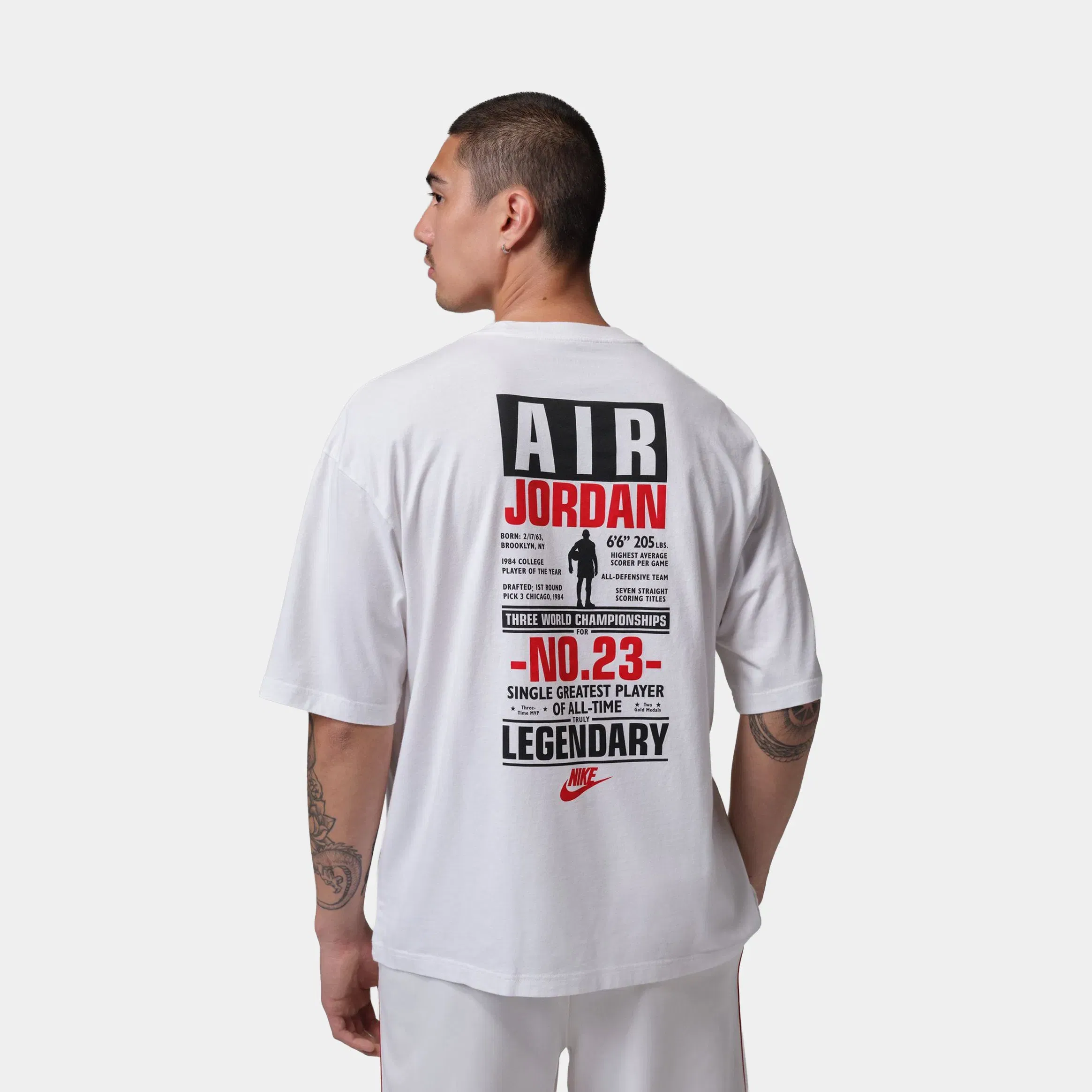 Air Jordan Flight Mens Short Sleeve Shirt (White/University Red)