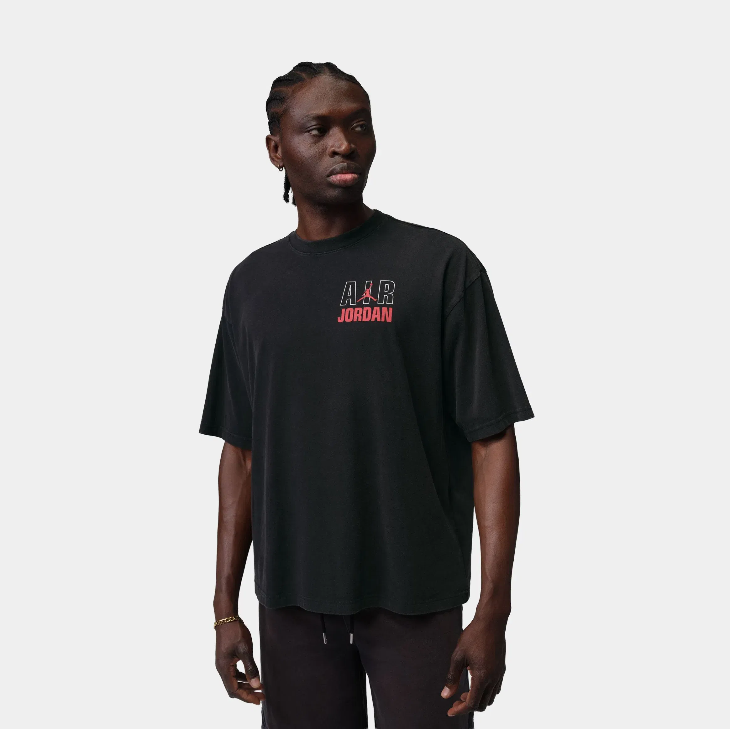 Air Jordan Flight Mens Short Sleeve Shirt (Black/University Red)