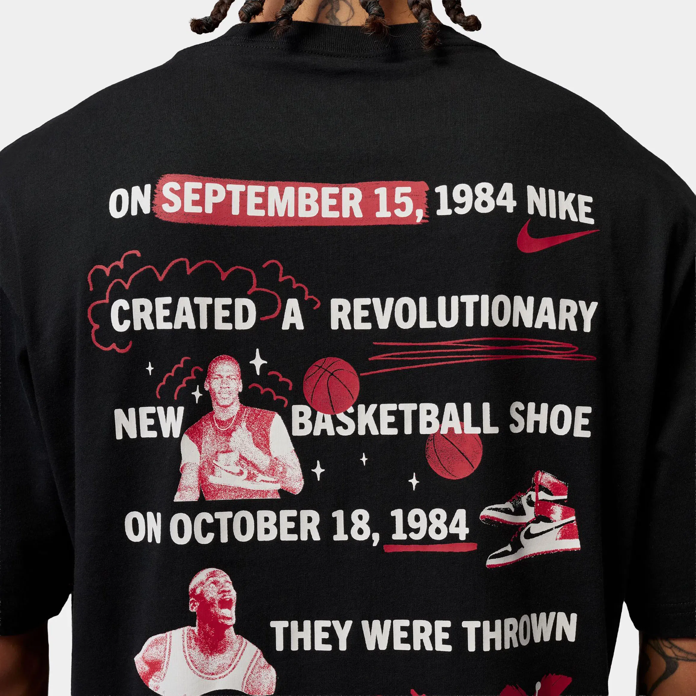 Air Jordan Brooklyn Banned Graphic Mens Short Sleeve Shirt (Black)