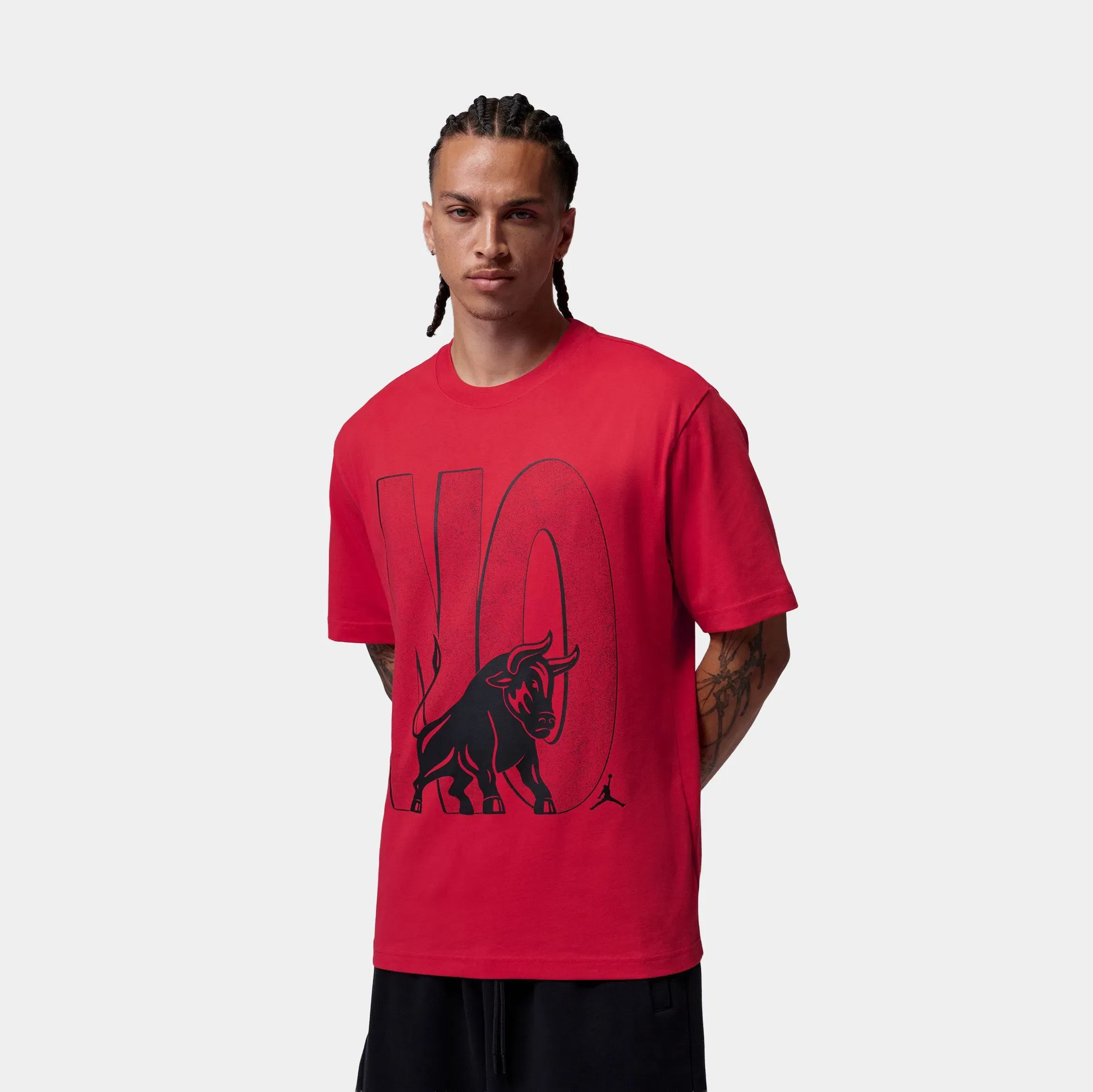 Air Jordan Brooklyn Toro Graphic Mens Short Sleeve Shirt (Fire Red)