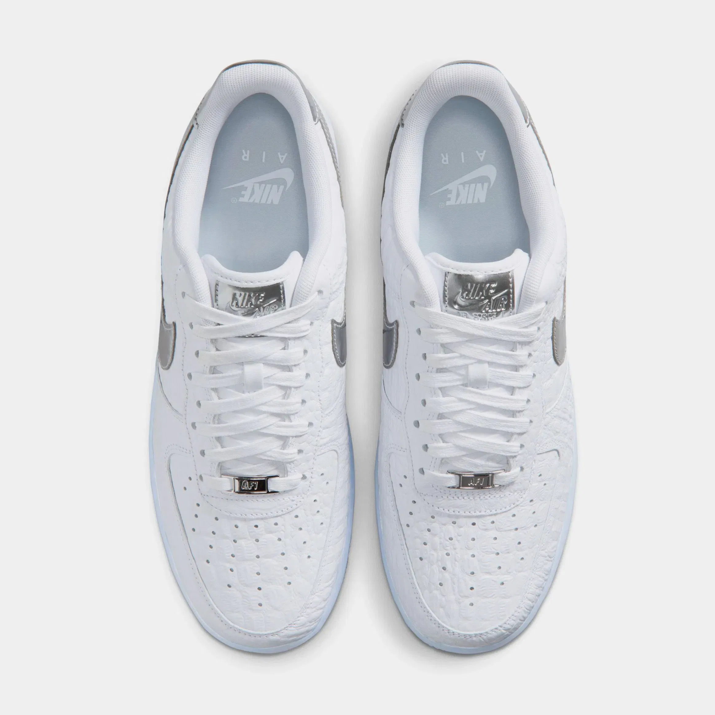 Nike Air Force 1 Mens Lifestyle Shoes (White/Chrome/Blue Tint/Pure Platinum)