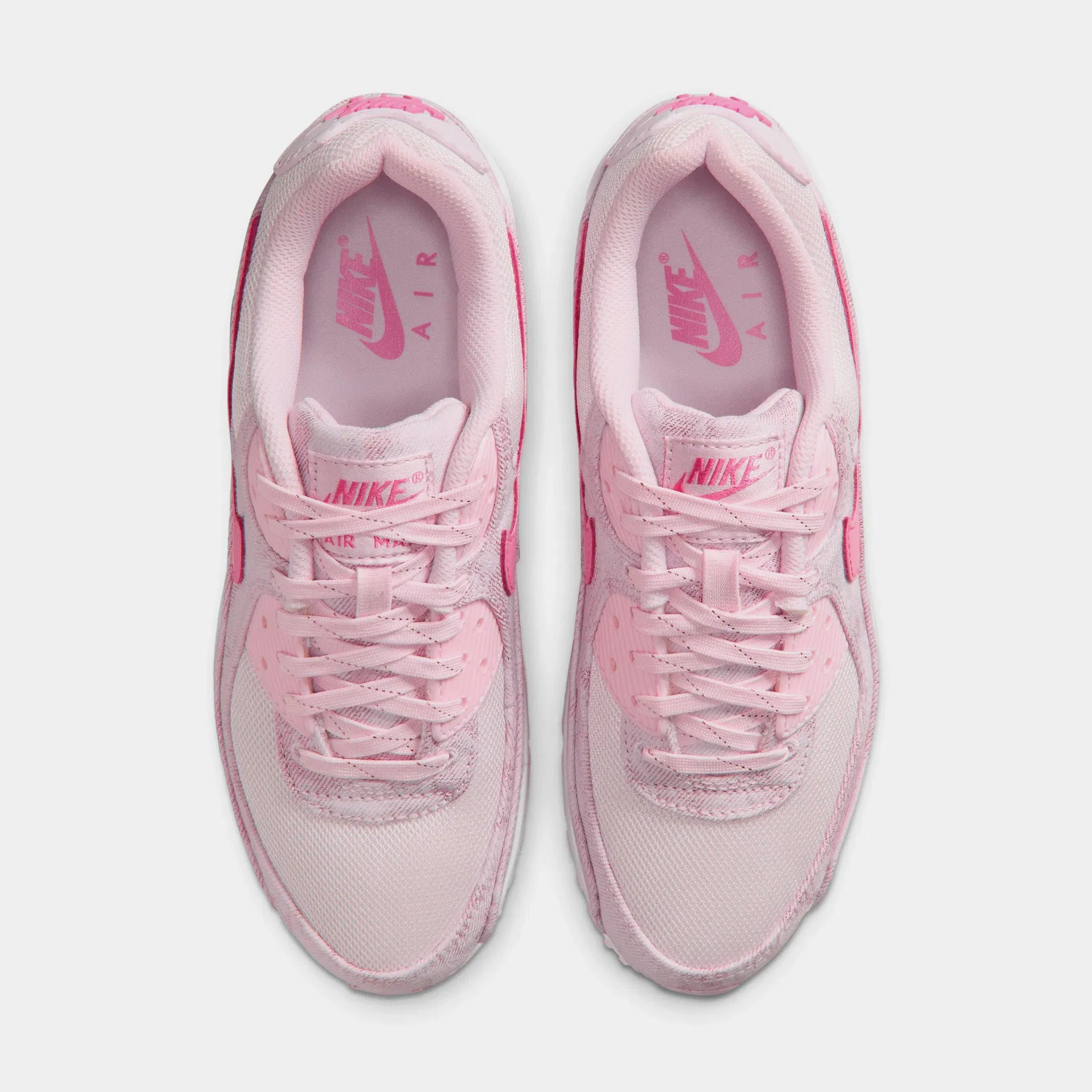 Nike Air Max 90 Denim Womens Running Shoes (Pink Foam/Pinksicle/Pearl Pink/White)