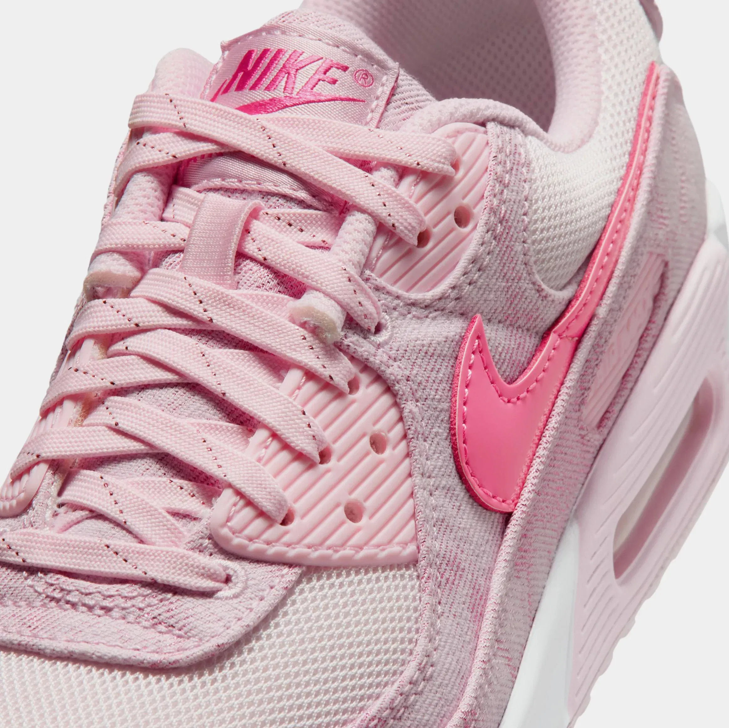 Nike Air Max 90 Denim Womens Running Shoes (Pink Foam/Pinksicle/Pearl Pink/White)