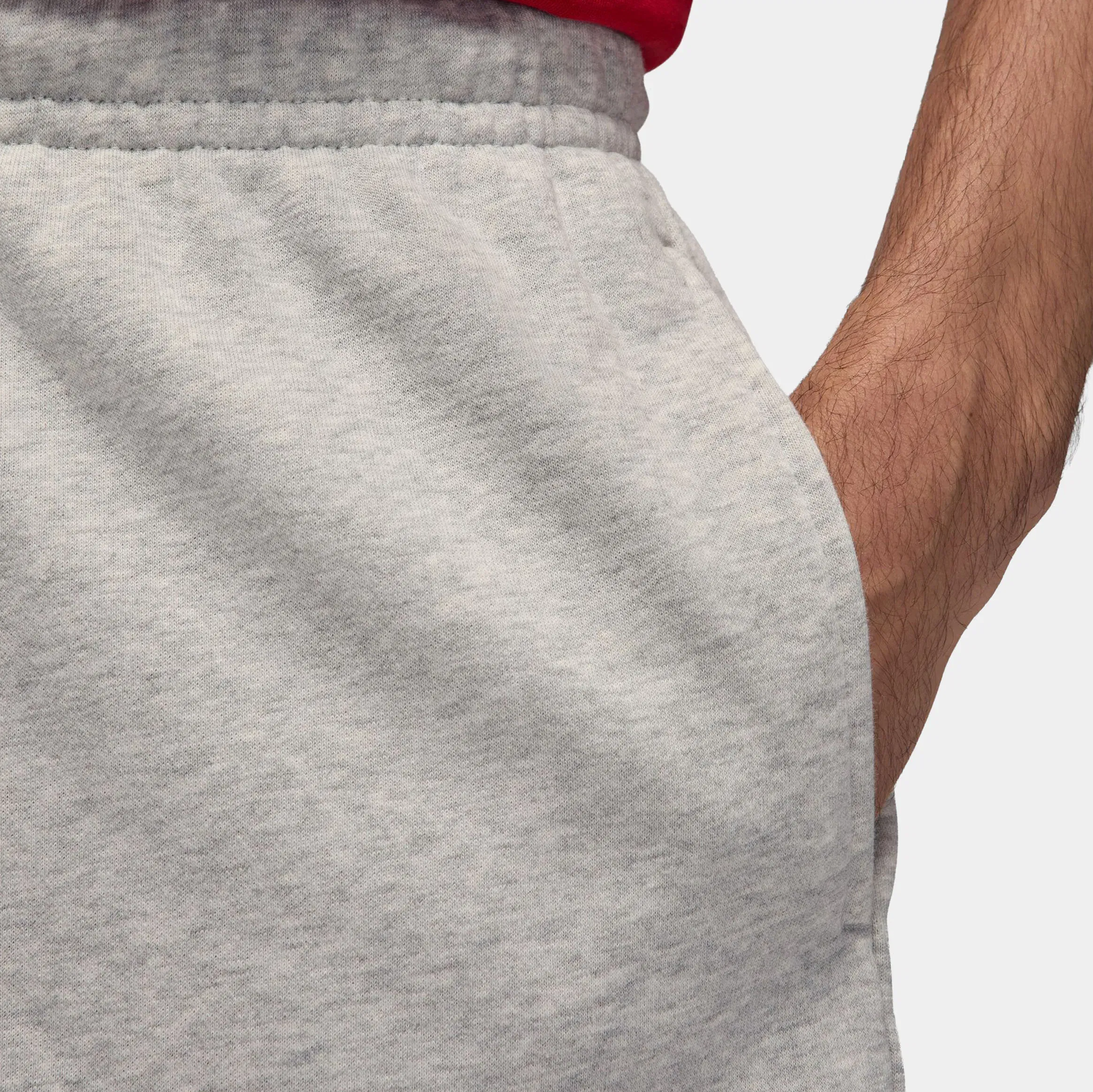 Air Jordan Brooklyn Fleece Mens Shorts (Grey Heather/White)