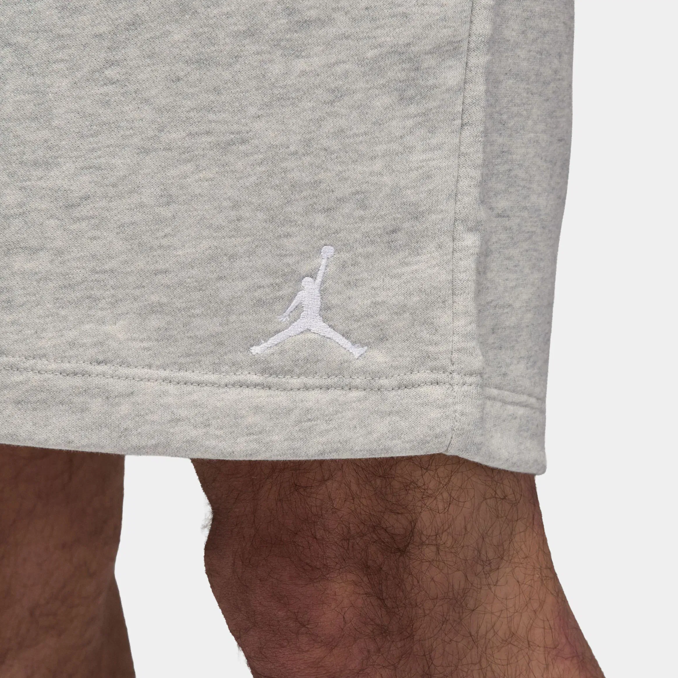 Air Jordan Brooklyn Fleece Mens Shorts (Grey Heather/White)