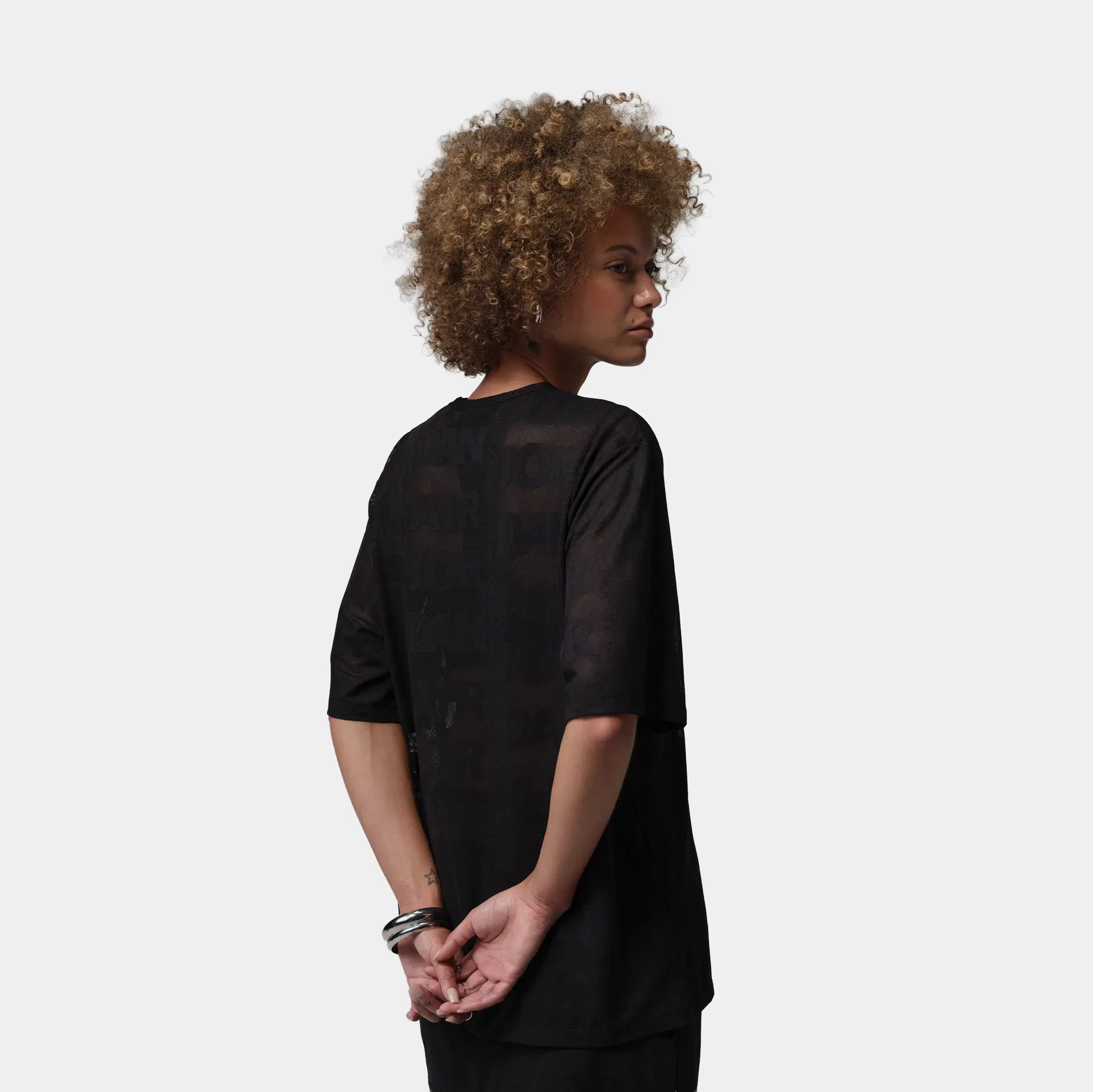 Air Jordan Flight Open Knit Womens Short Sleeve Shirt (Black)